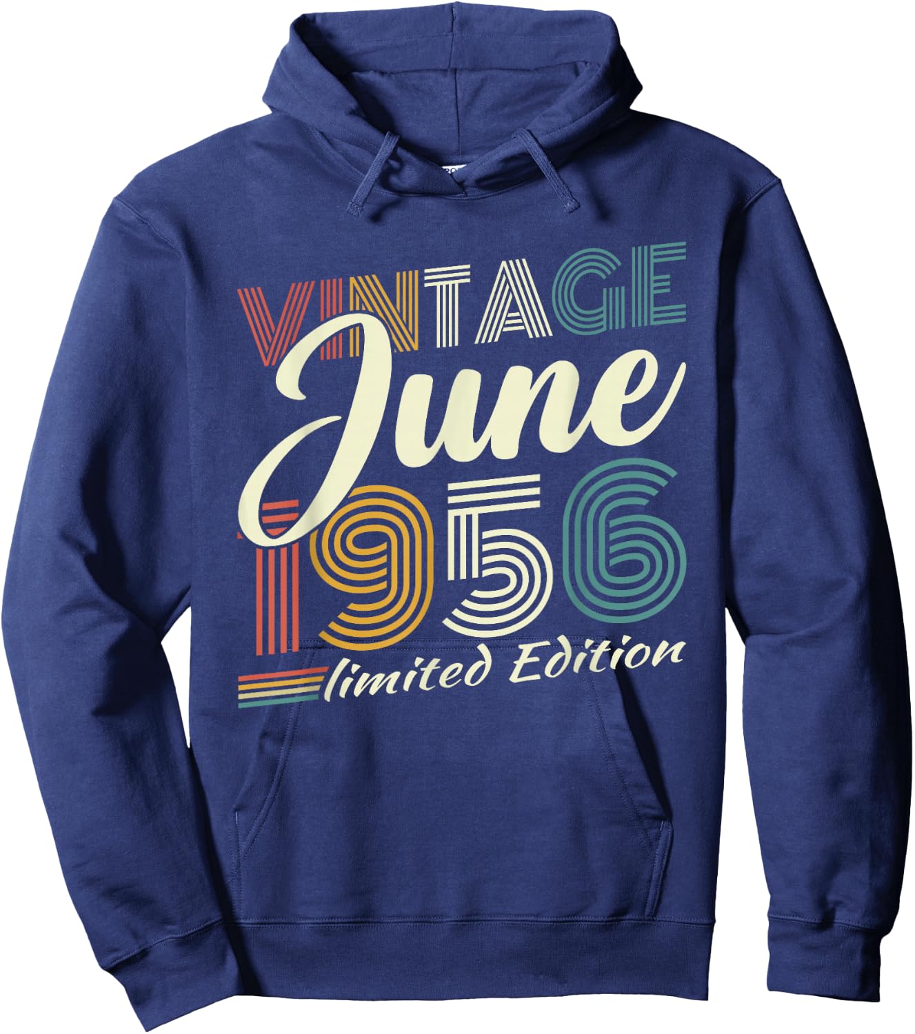 Vintage Juin 1956 Cadeau Anniversaire 70 Ans Hommes Femmes Hoodie - Hoodie | Navy