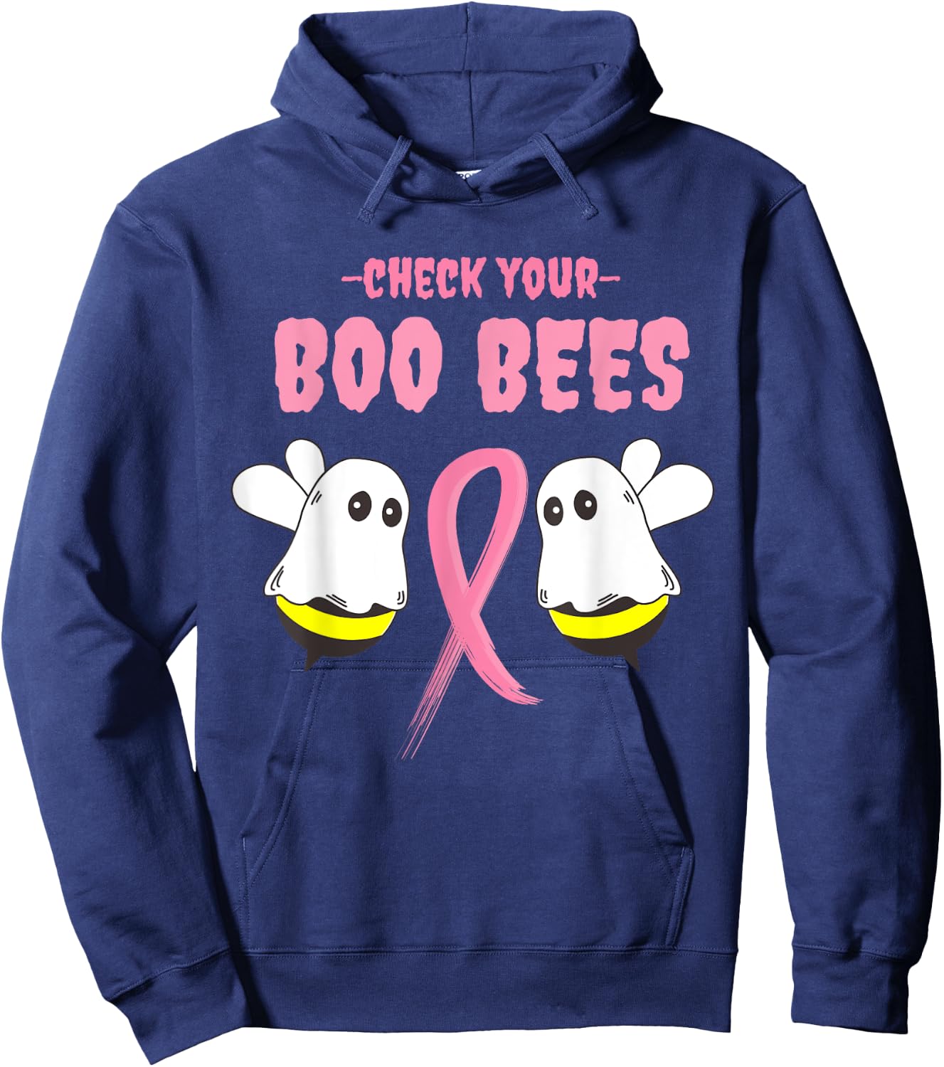 Check your boo bees, making strides against breast cancer Hoodie - Hoodie | Navy