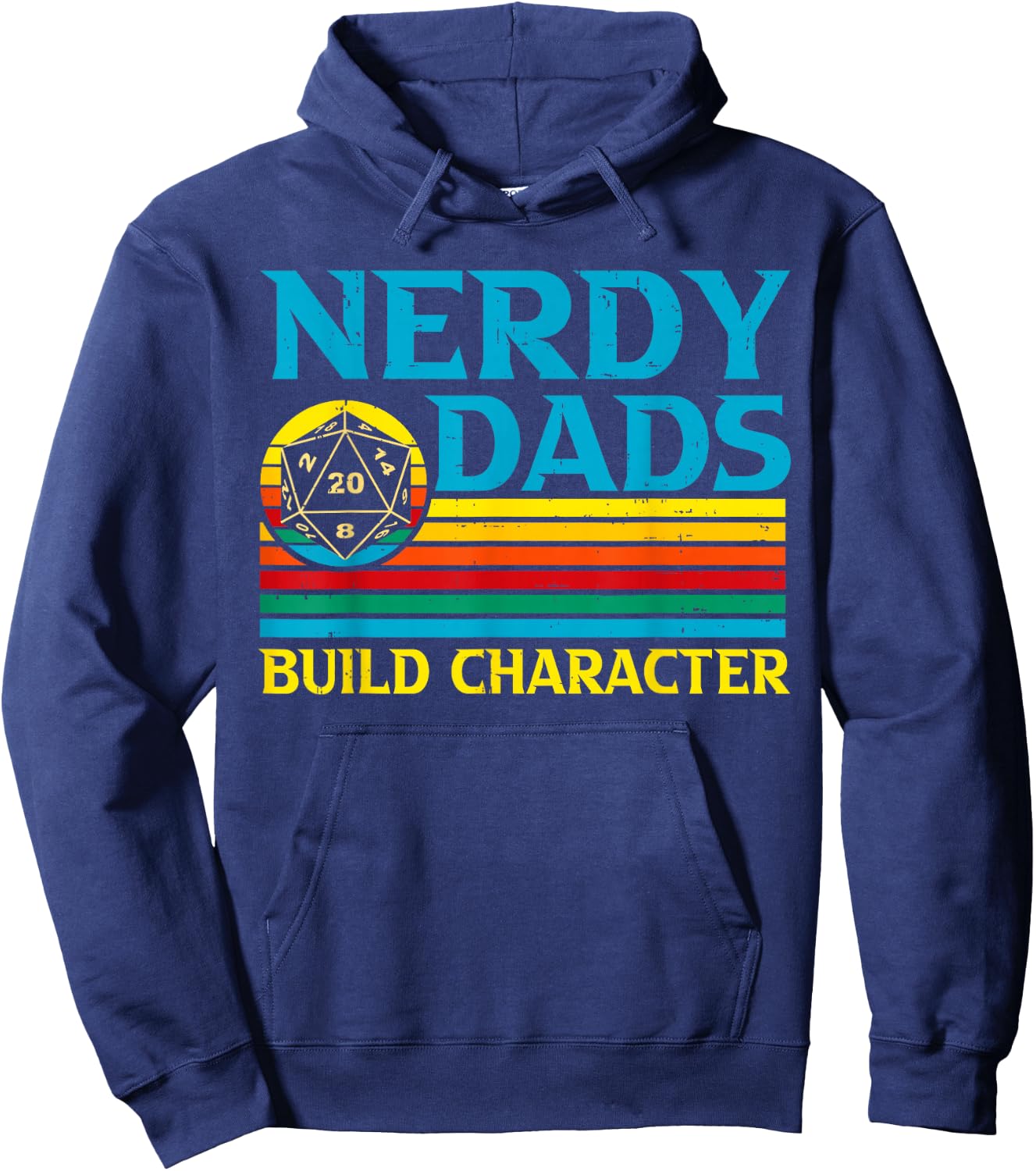 Funny Nerdy Dads Gaming Tabletop Gamer Fantasy Father's Day Hoodie - Hoodie | Navy