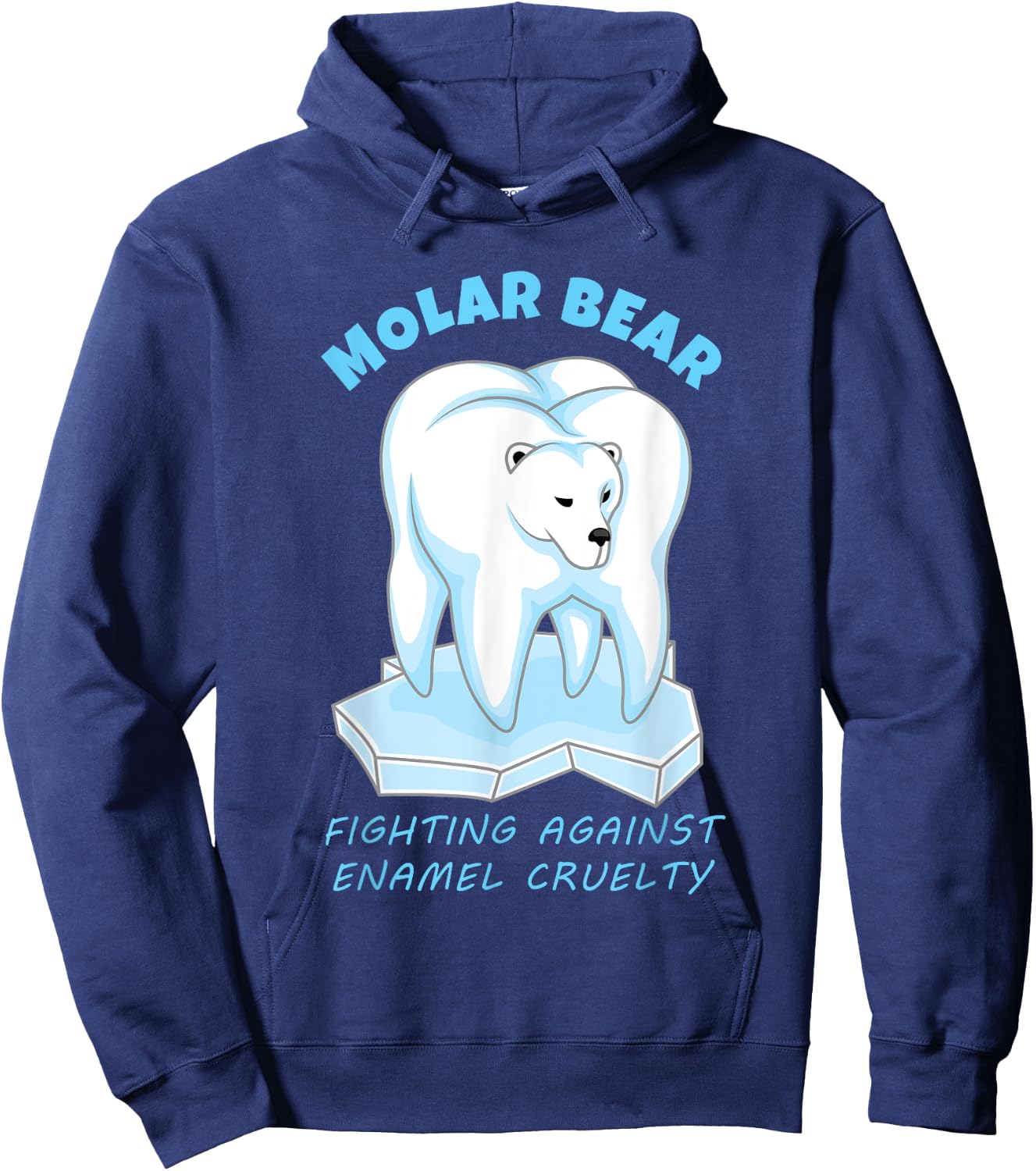 Molar Bear - Funny Dental Polar Bear Pun Hoodie - Hoodie | Navy
