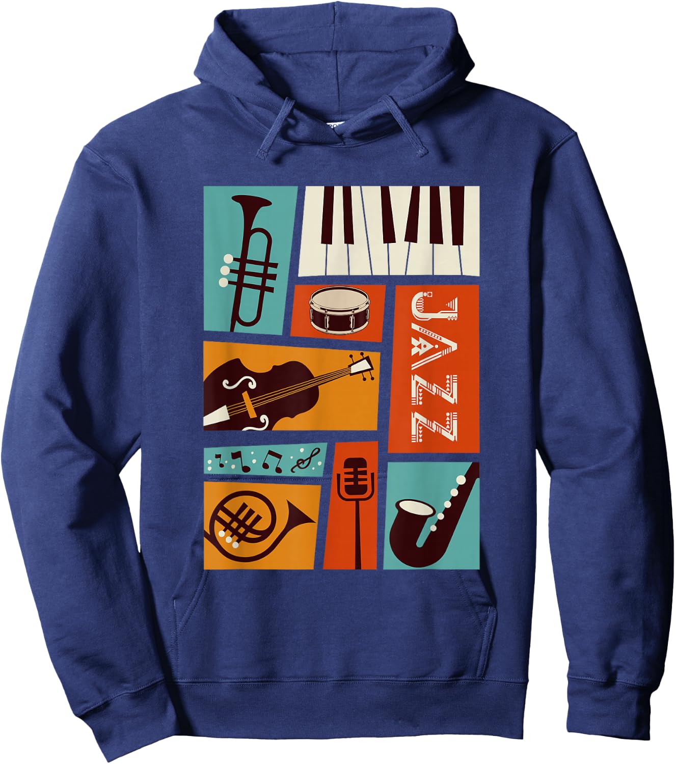 Jazz Snare Piano Music Jazz Band Musiker Saxophon Trompete Hoodie - Hoodie | Navy