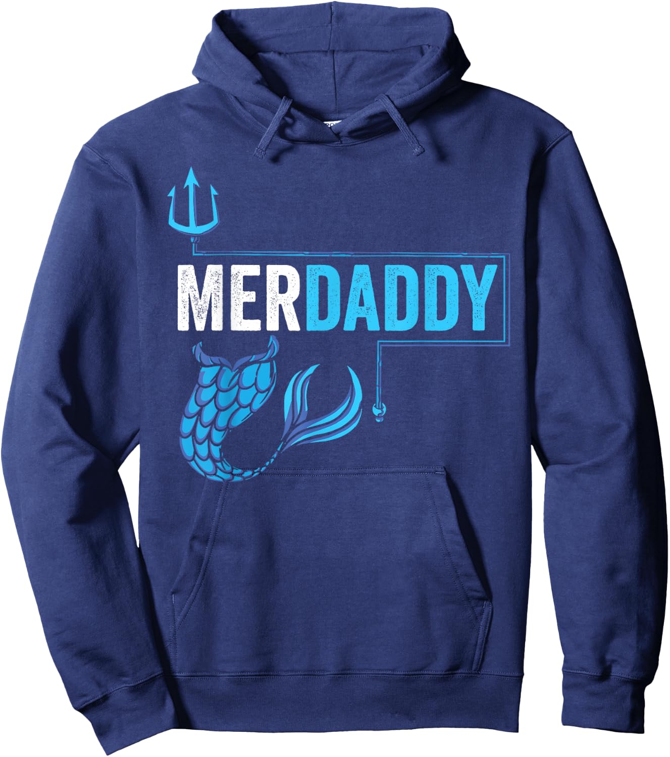 Merdaddy Merdad Mermaid Safety Retro Father's Day Hoodie - Hoodie | Navy