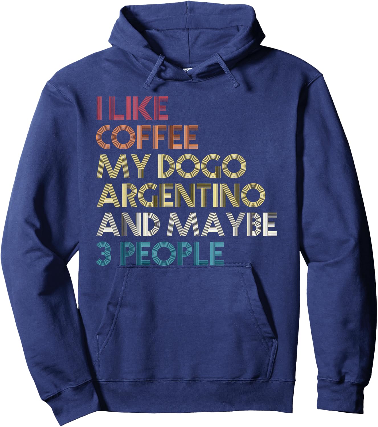 Dogo Argentino Dog Owner Coffee Lovers Vintage Retro Men Women Hoodie - Hoodie | Navy