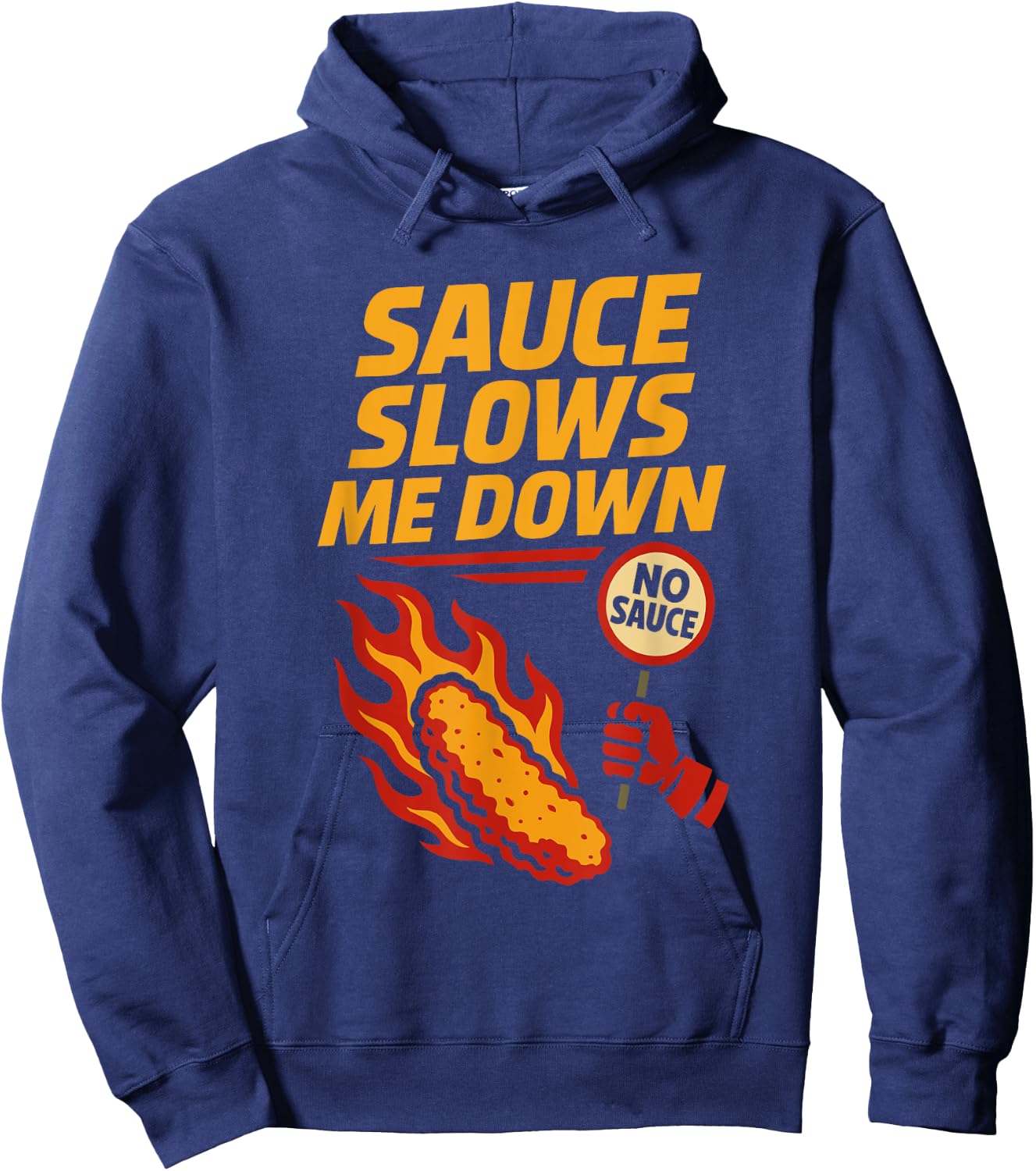 Funny Chicken Tender Food Humor Picky Eater No Sauce Gamer Hoodie - Hoodie | Navy