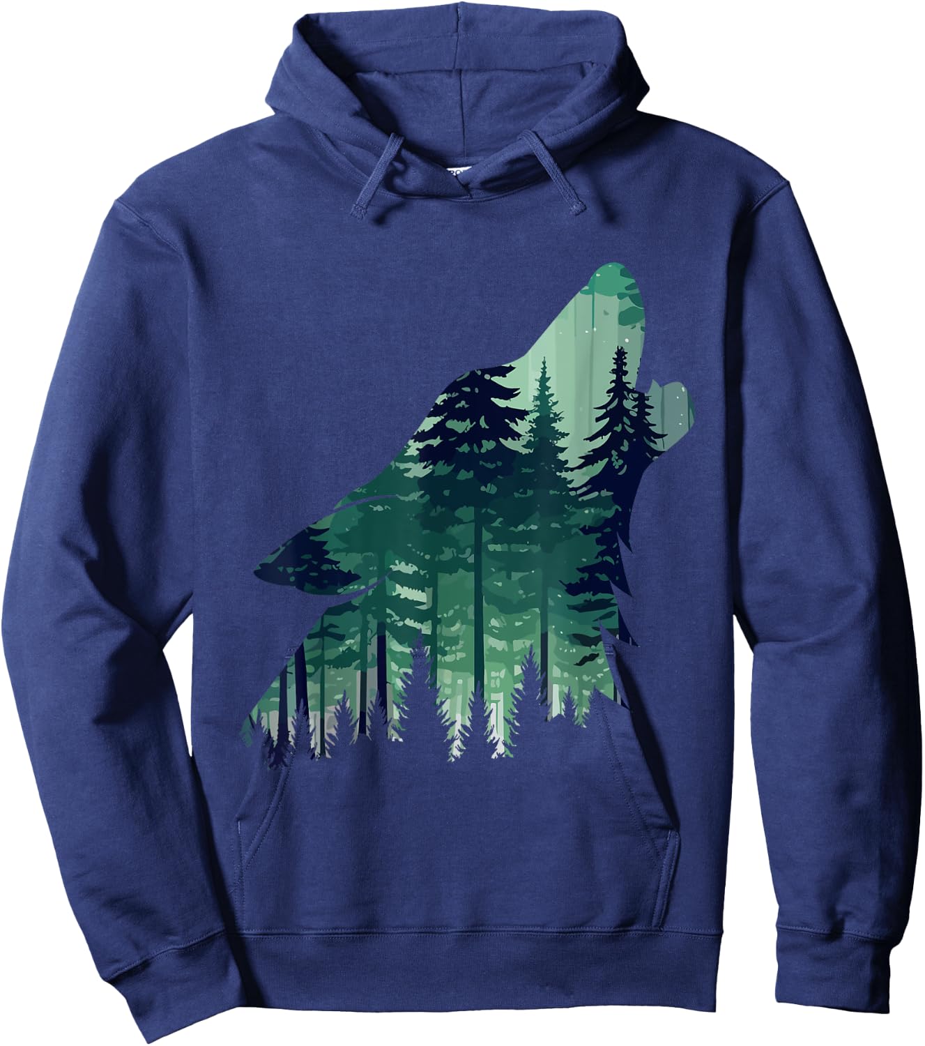 Landscape Animal Art Nature Forest Wolf Howling , Black, S Hoodie - Hoodie | Navy