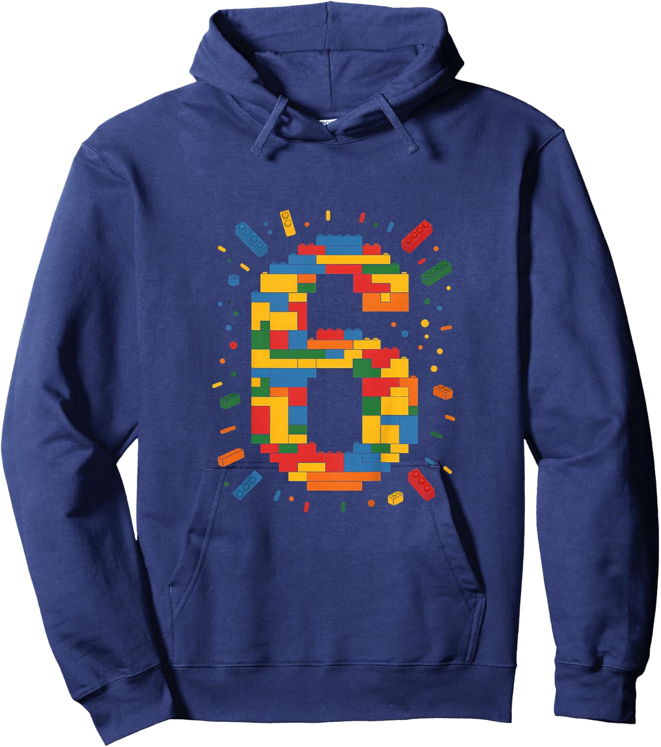 Ich Bin 6 Bausteine Geburtstag Klemmbausteine 6. Geburtstag Hoodie - Hoodie | Navy