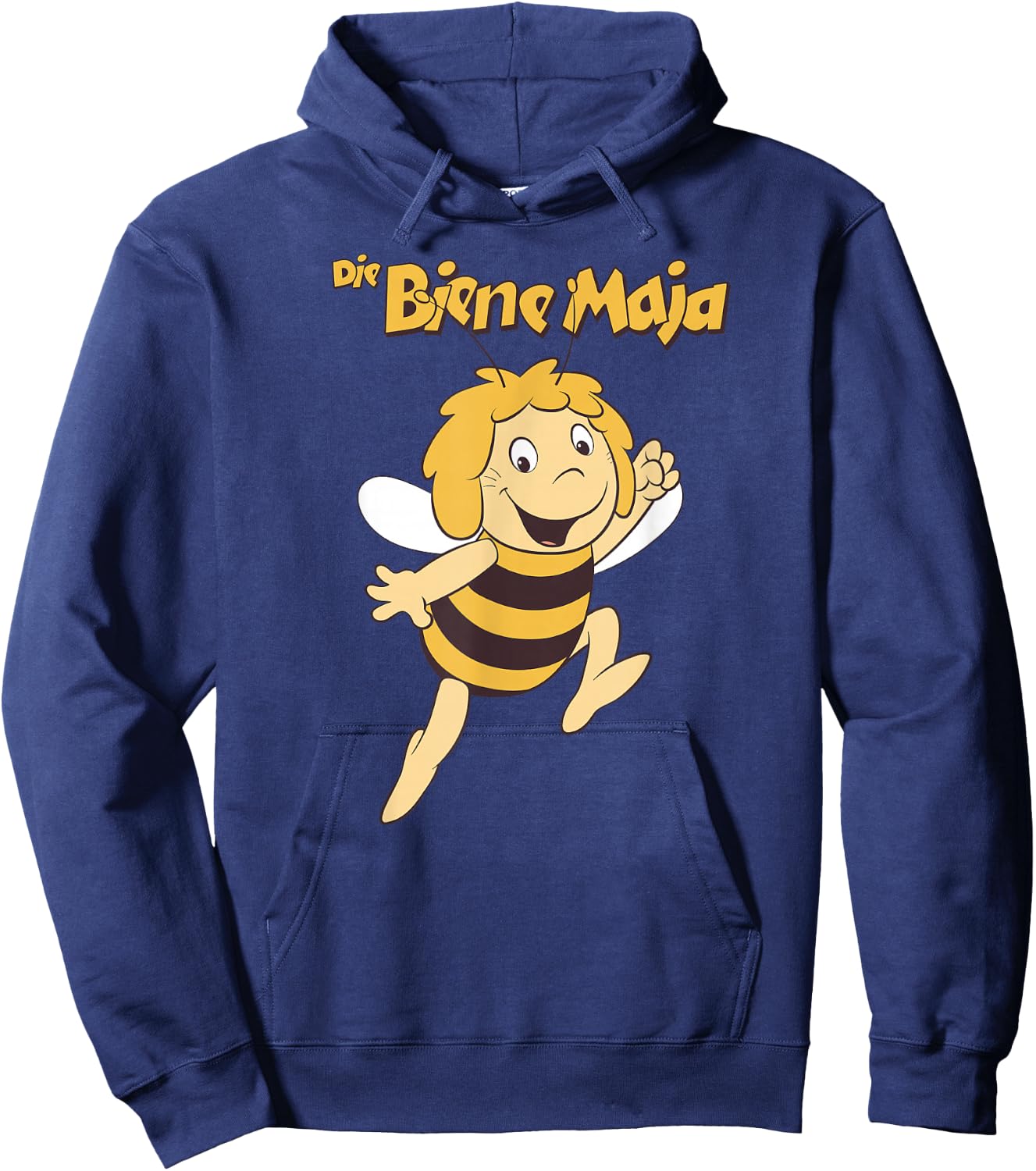Maya the Bee Retro Pattern Cartoon TV Series Logo , Black, S Hoodie - Hoodie | Navy