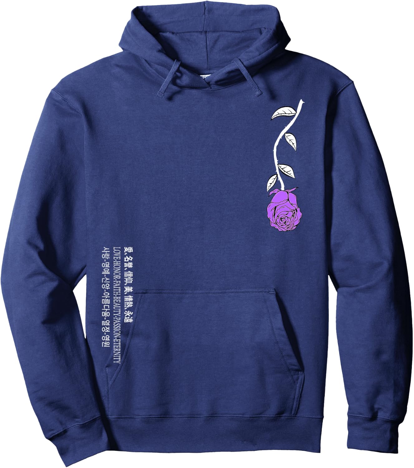 Purple Rose Never Lost In Translation Purple Graphic Hoodie - Hoodie | Navy