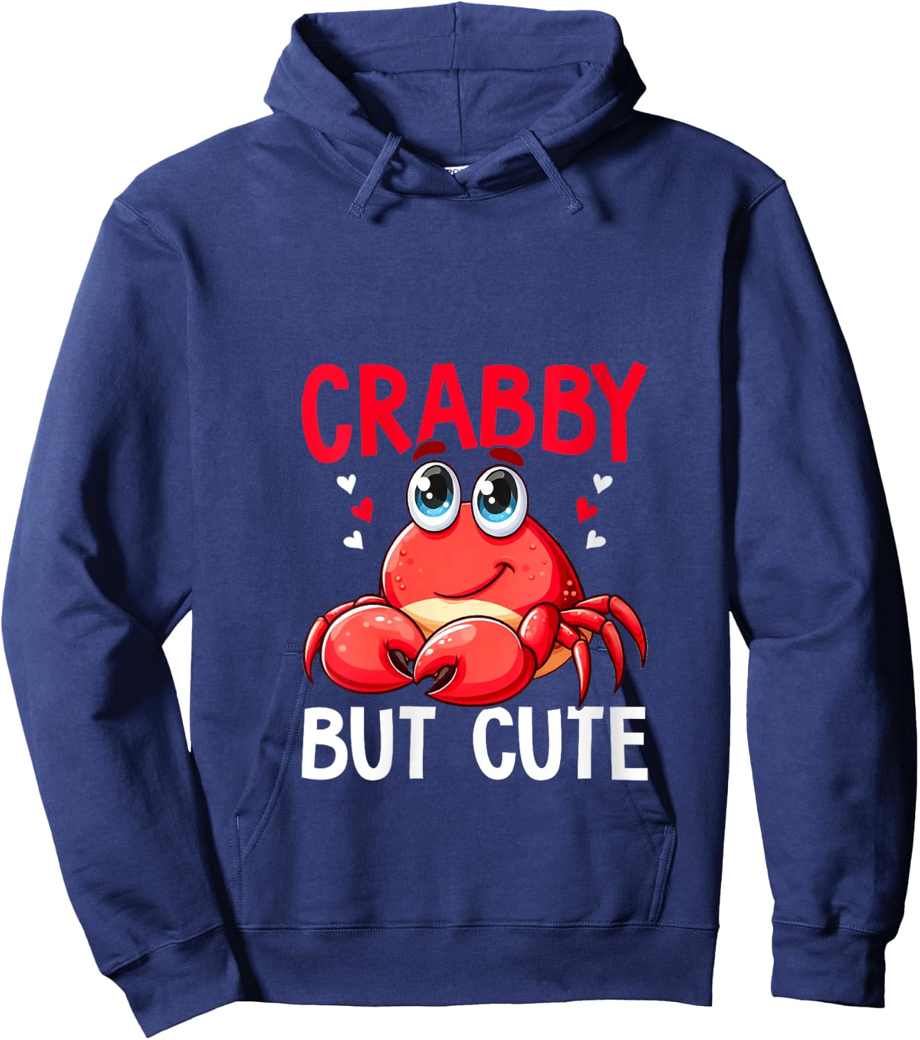 Crabby But Cute Crabbing Crab Fishing Crabs Lover V-Neck Hoodie - Hoodie | Navy