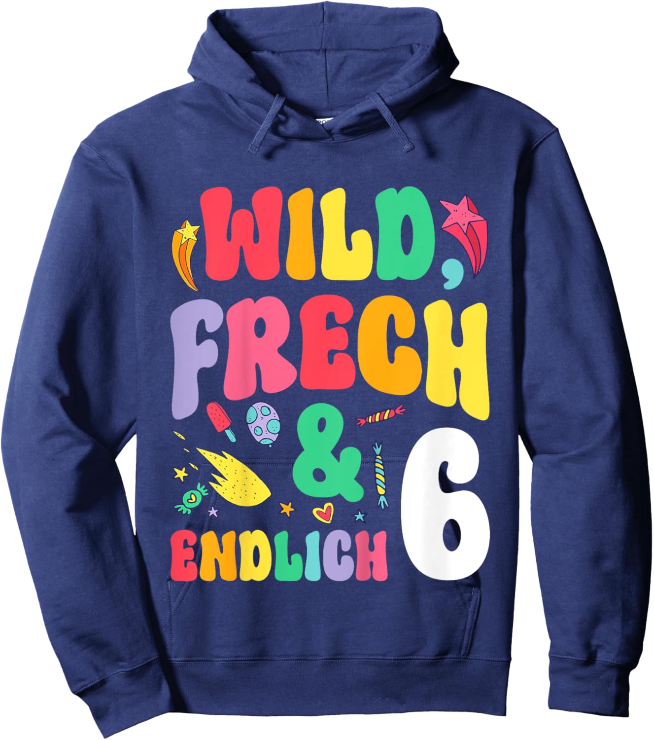 Children's Wild Frech & Endlich 6 Years Old Birthday , black Hoodie - Hoodie | Navy