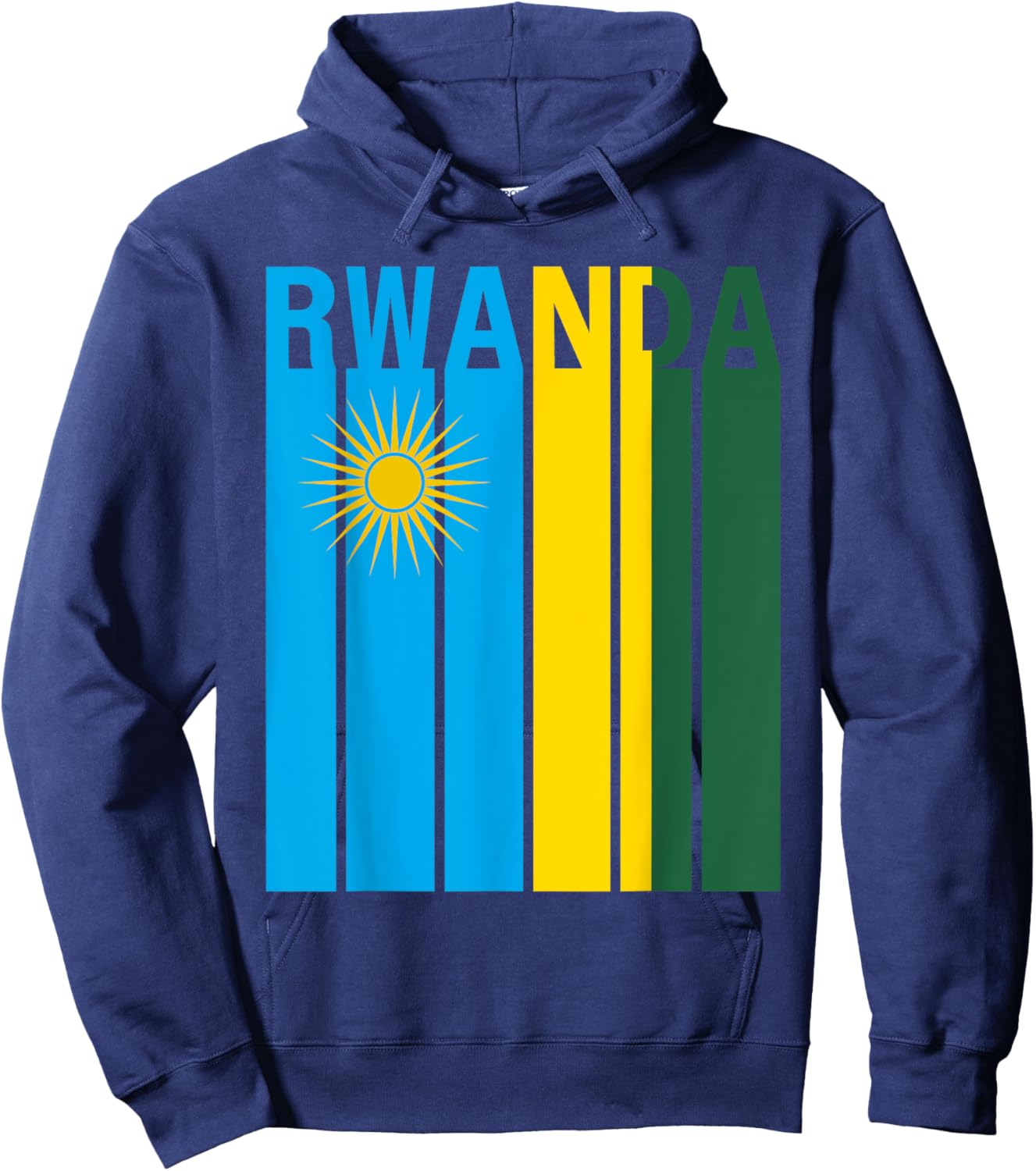 Rwanda Flag Hoodie - Hoodie | Navy