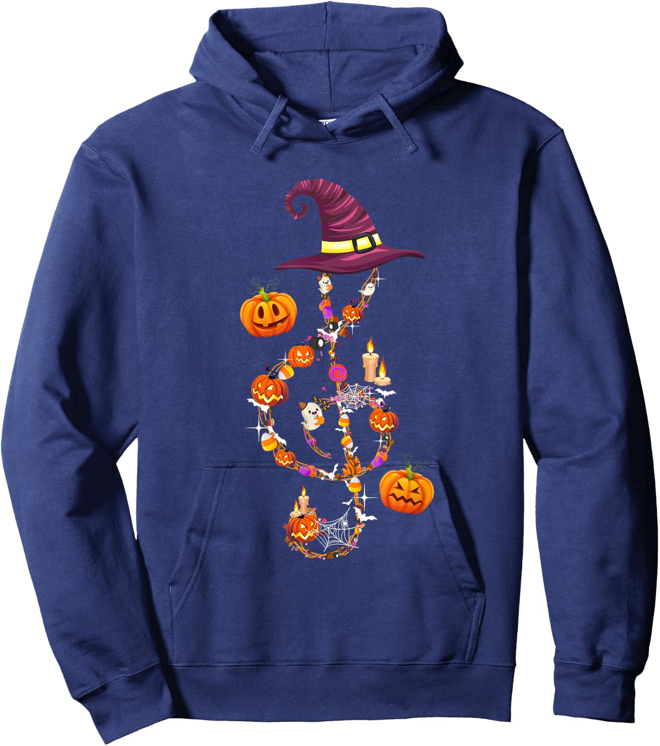Music Note Symbol Halloween Clef Musical Teacher Music Lover Women Kids Hoodie - Hoodie | Navy