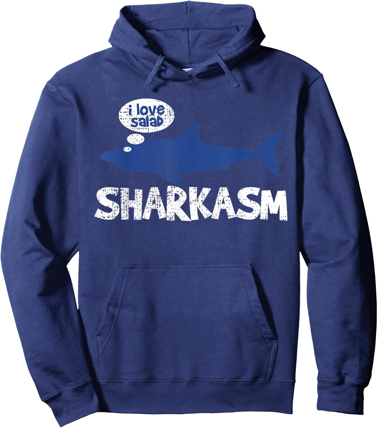 Shark Sharkasm Marine Biology Funny Vintage Gift Hoodie - Hoodie | Navy