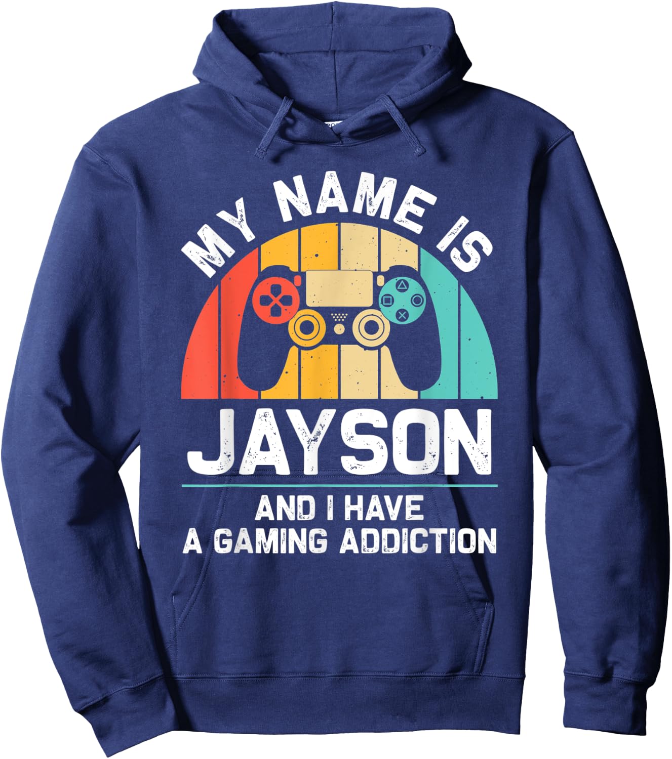 JAYSON Gift Name Personalized Funny Gaming Geek Birthday Hoodie - Hoodie | Navy