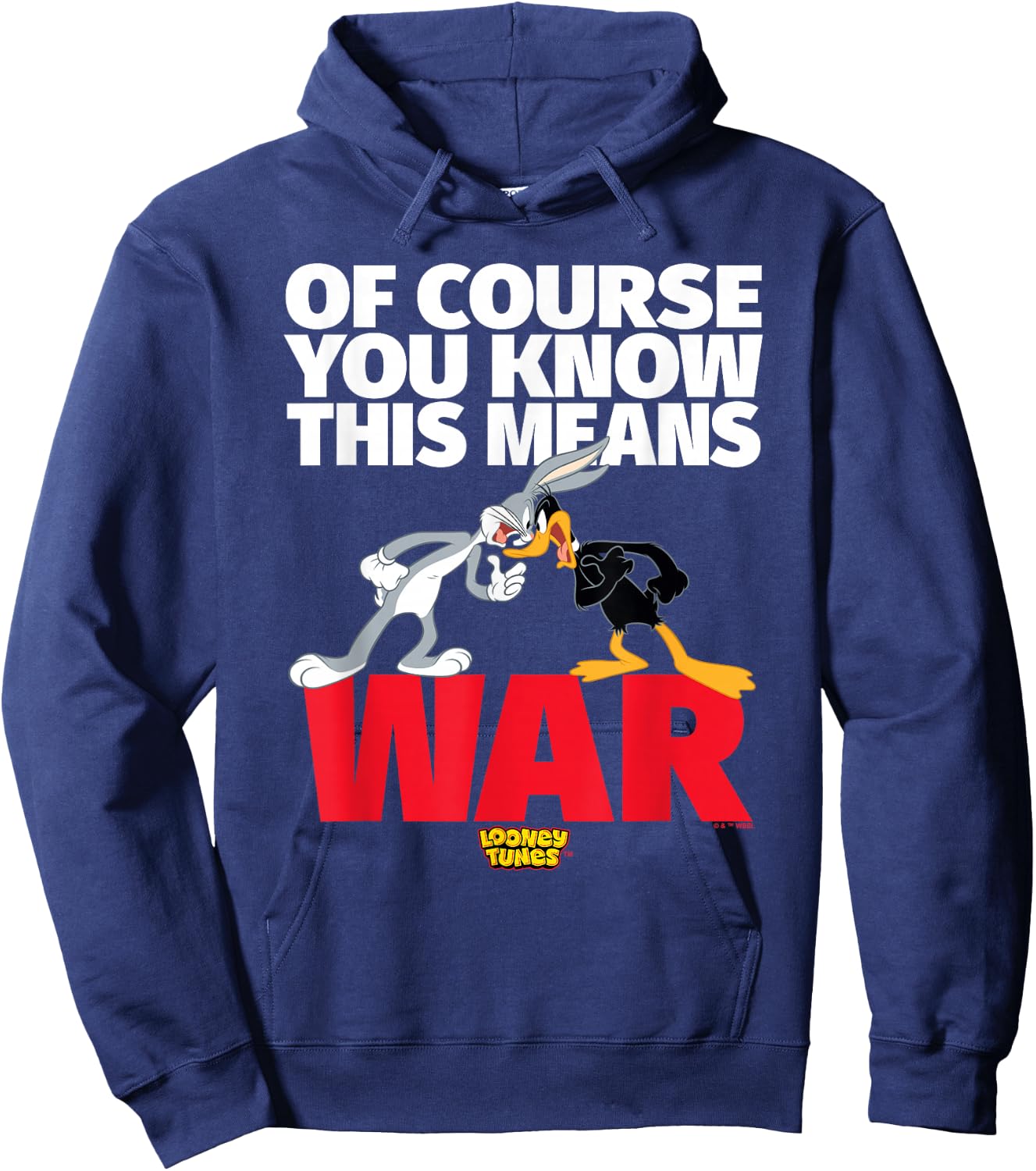 Looney Tunes Bugs Daffy This Means War Hoodie - Hoodie | Navy