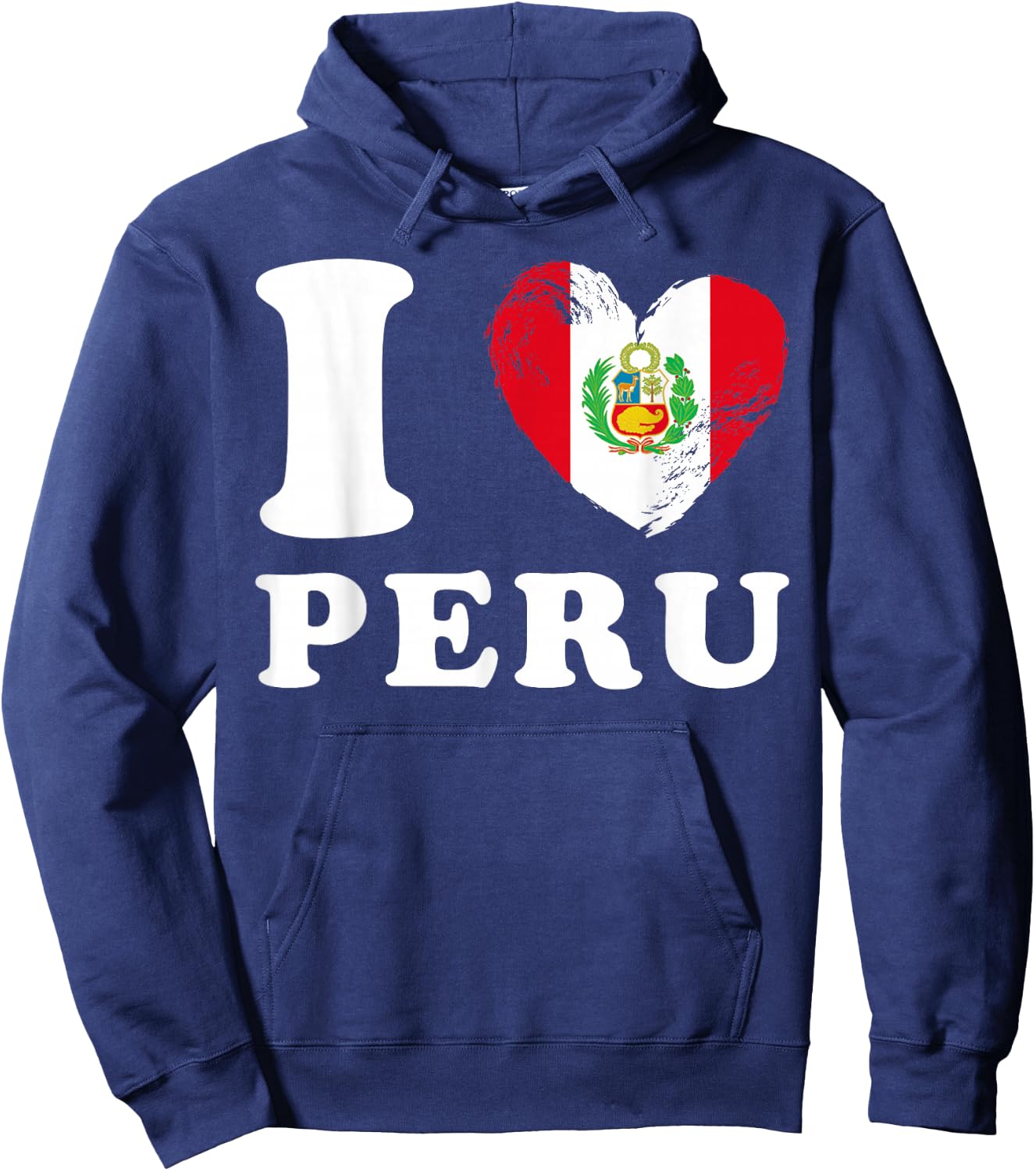 I Love Peru - Heart Flag Peru Hoodie - Hoodie | Navy