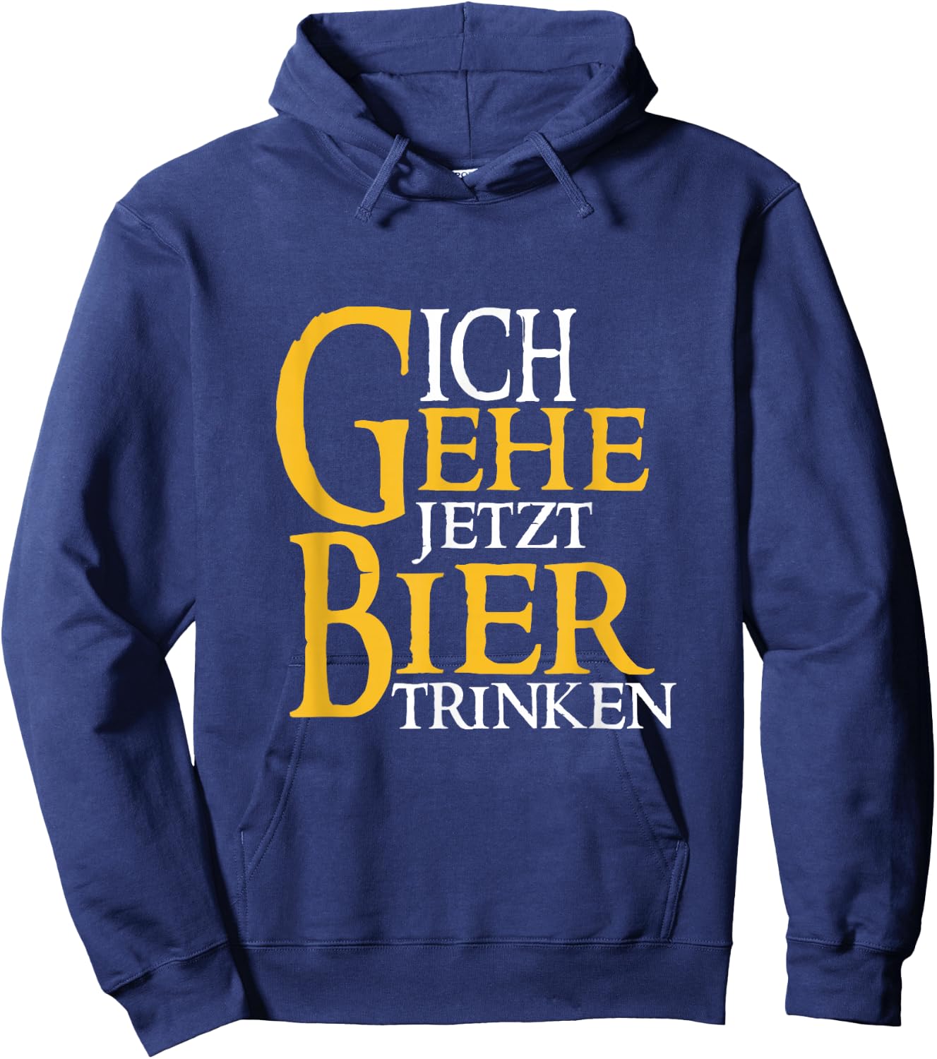 Men's with German Text "Ich gehe jetzt Bier trink, black, s Hoodie - Hoodie | Navy