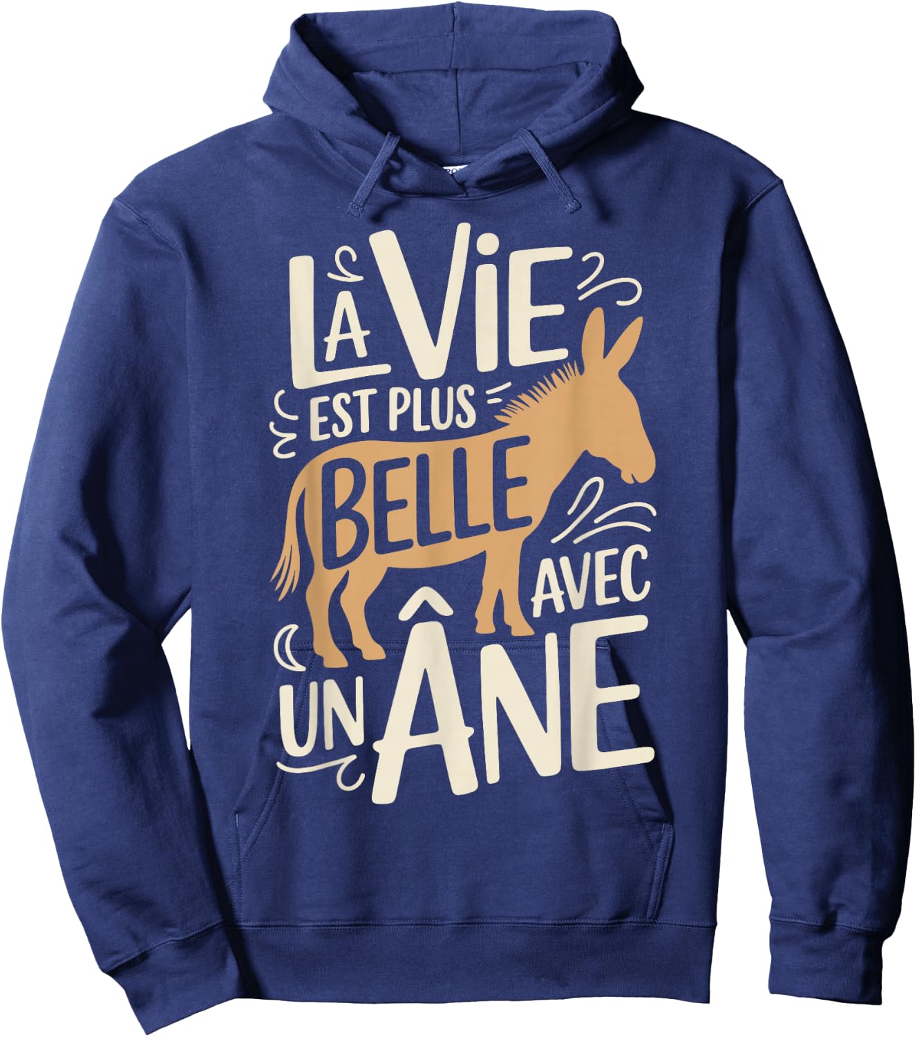 Cute Donkey Boy Girl Woman Vie Belle with Donkeys Hoodie - Hoodie | Navy