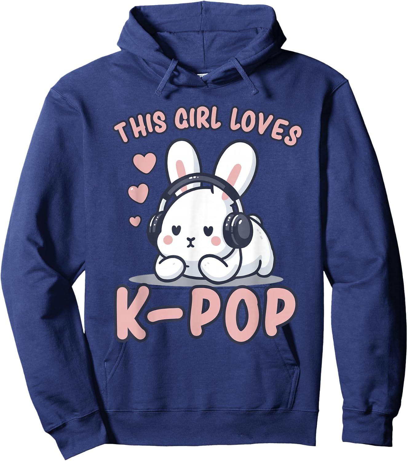K-Pop | This Girl Loves K-Pop | Rabbit, Kpop for Girls Hoodie - Hoodie | Navy