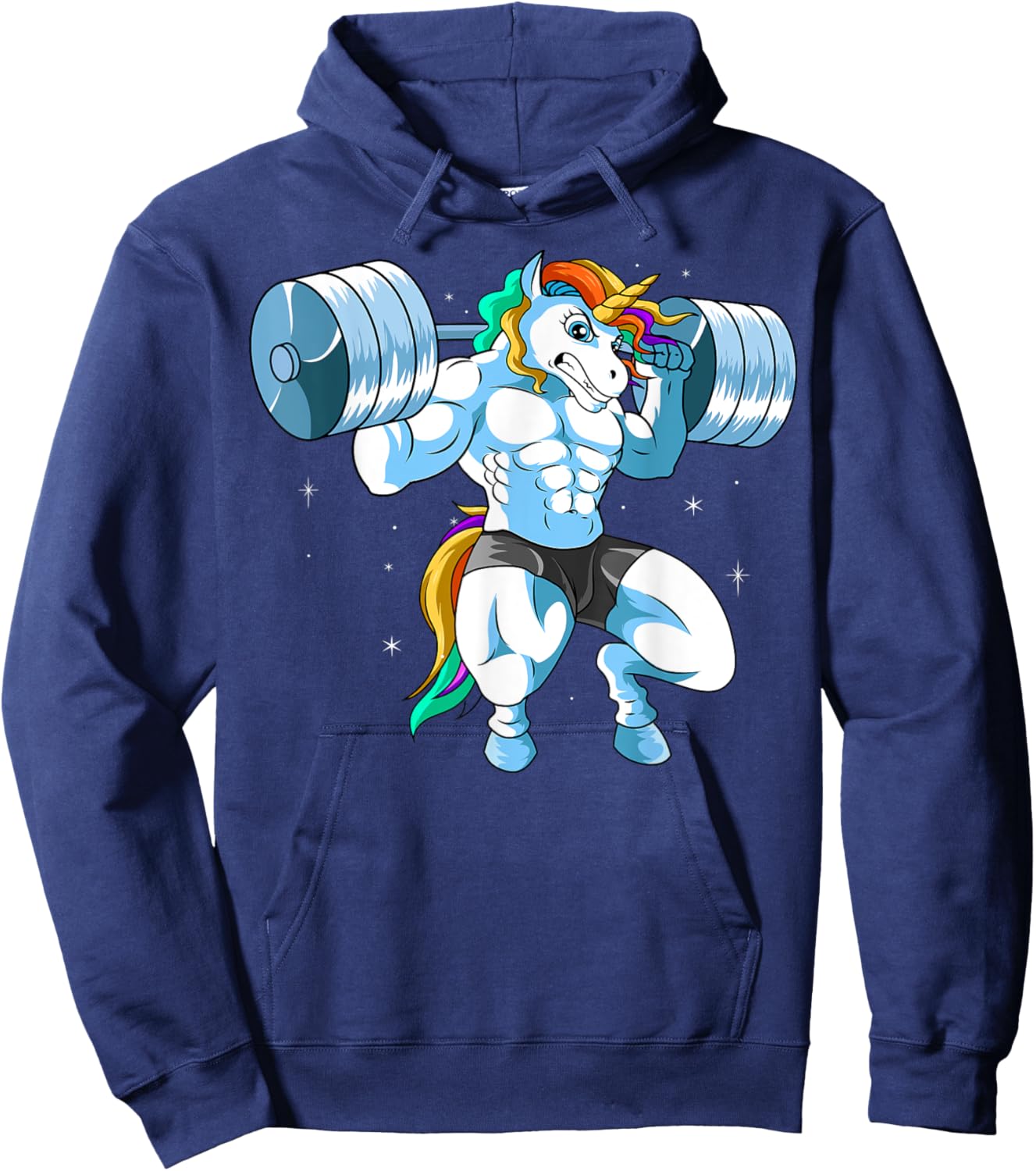 Weightlifter Barbell - Fitness Gym Weightlifing Unicorn Hoodie - Hoodie | Navy