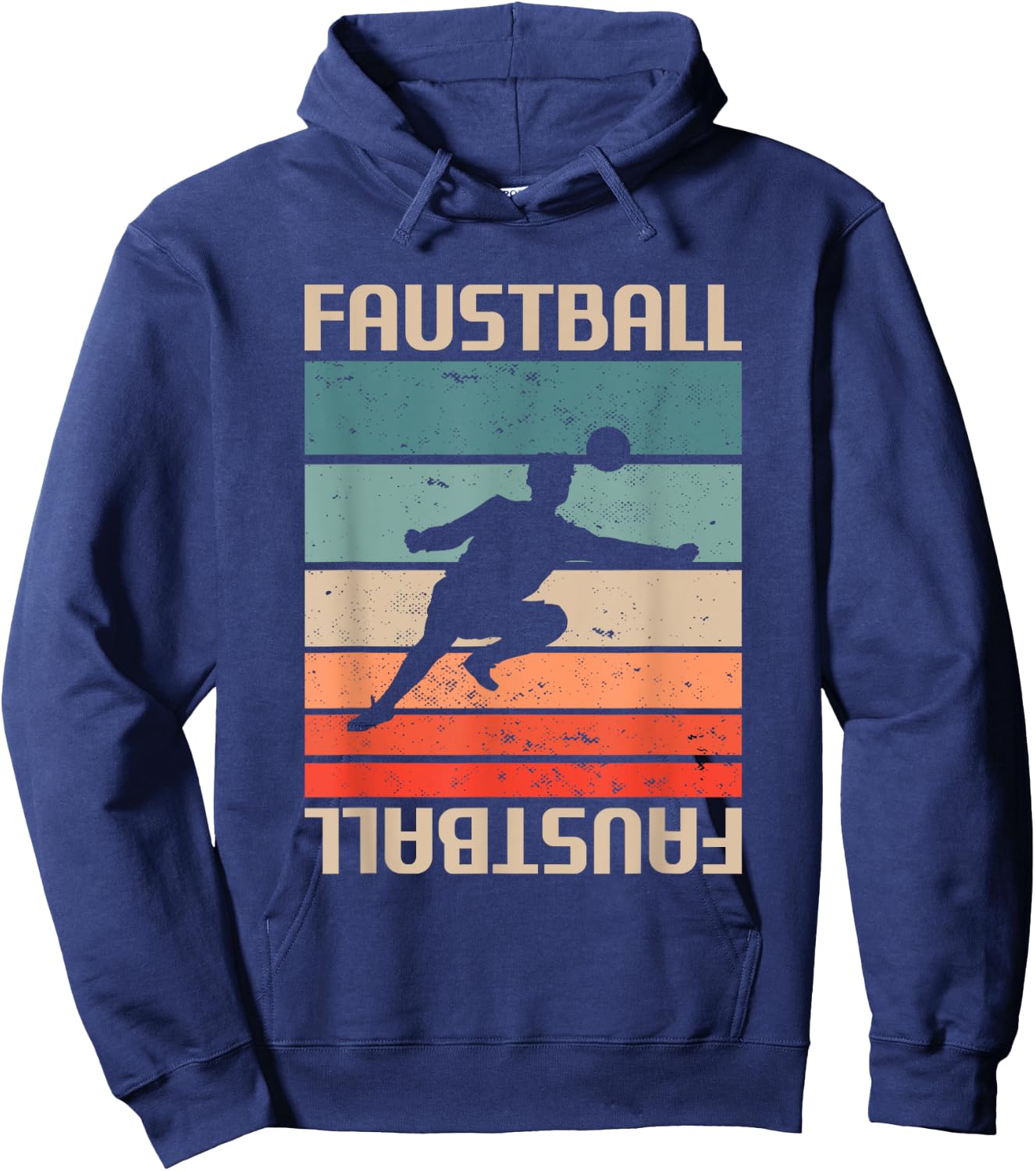 Retro Vintage Fistball Player , black Hoodie - Hoodie | Navy