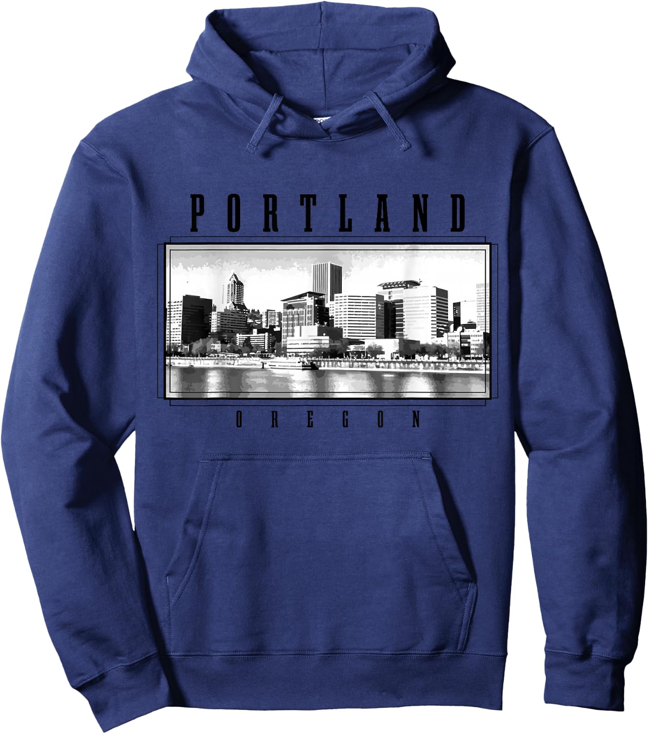 Portland Oregon Vintage Skyline USA America Souvenir Hoodie - Hoodie | Navy