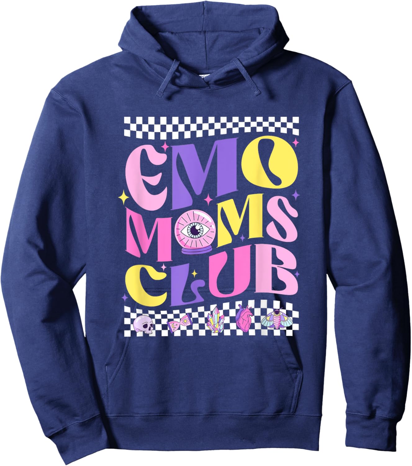 Groovy Emo Moms Club Punk Band Gothic Mother's Day Women Hoodie - Hoodie | Navy