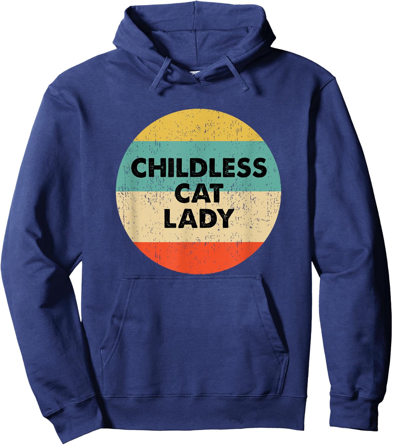 Vintage Childless Cat Lady Hoodie - Hoodie | Navy