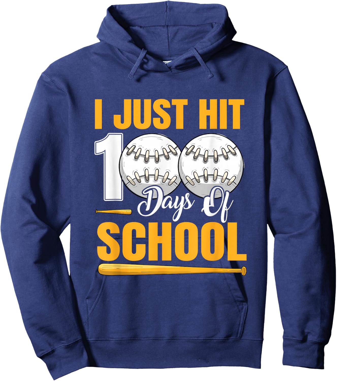 100th Day Of School 100 Days Smarter Boys Girls Baseball Hoodie - Hoodie | Navy