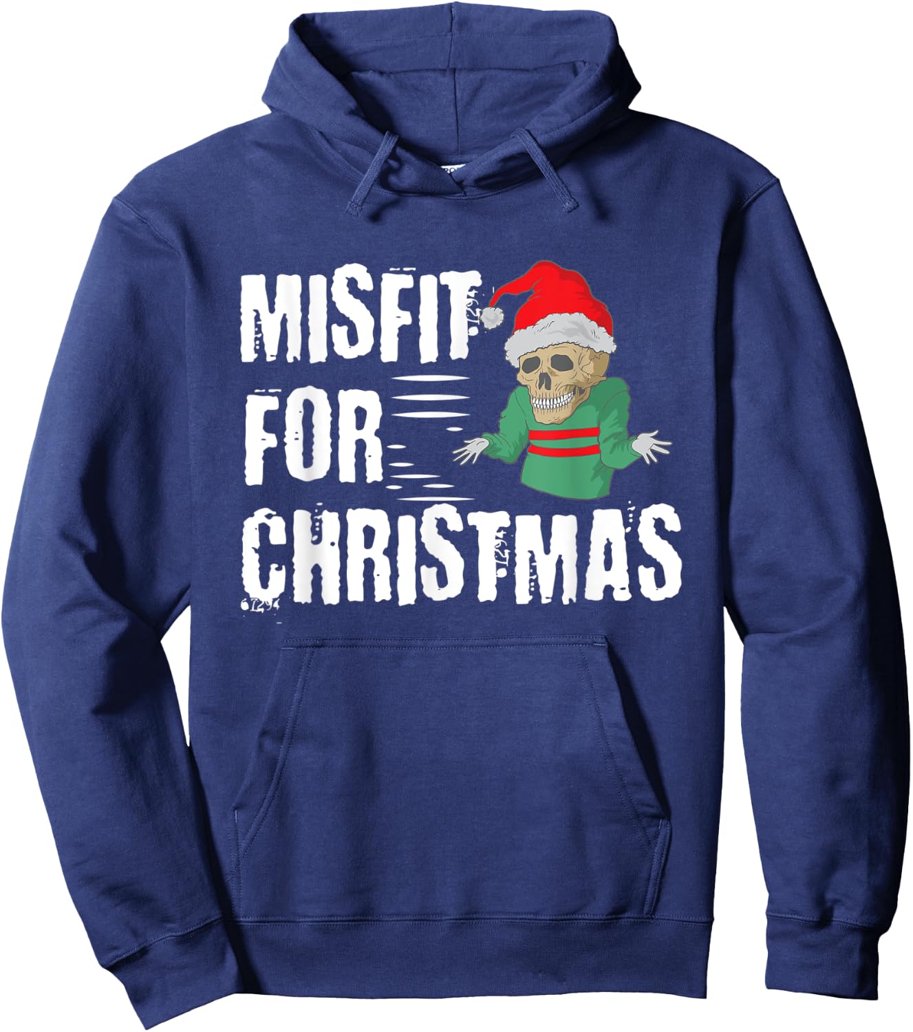 Misfit for Christmas Skull Hoodie - Hoodie | Navy