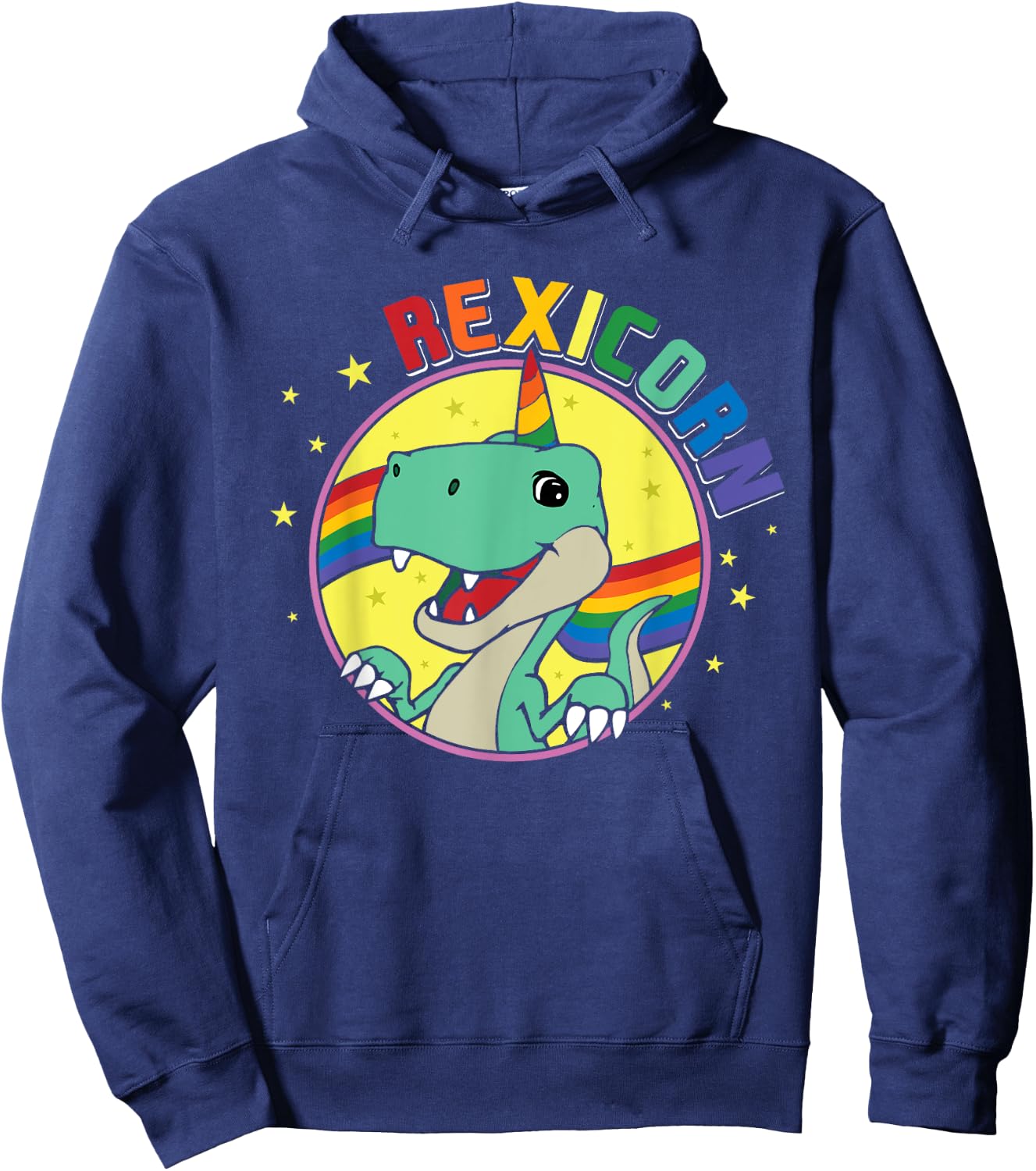Unicorn T-Rex Rexicorn Dinosaur Dino Rainbow Cute Unicorns Hoodie - Hoodie | Navy