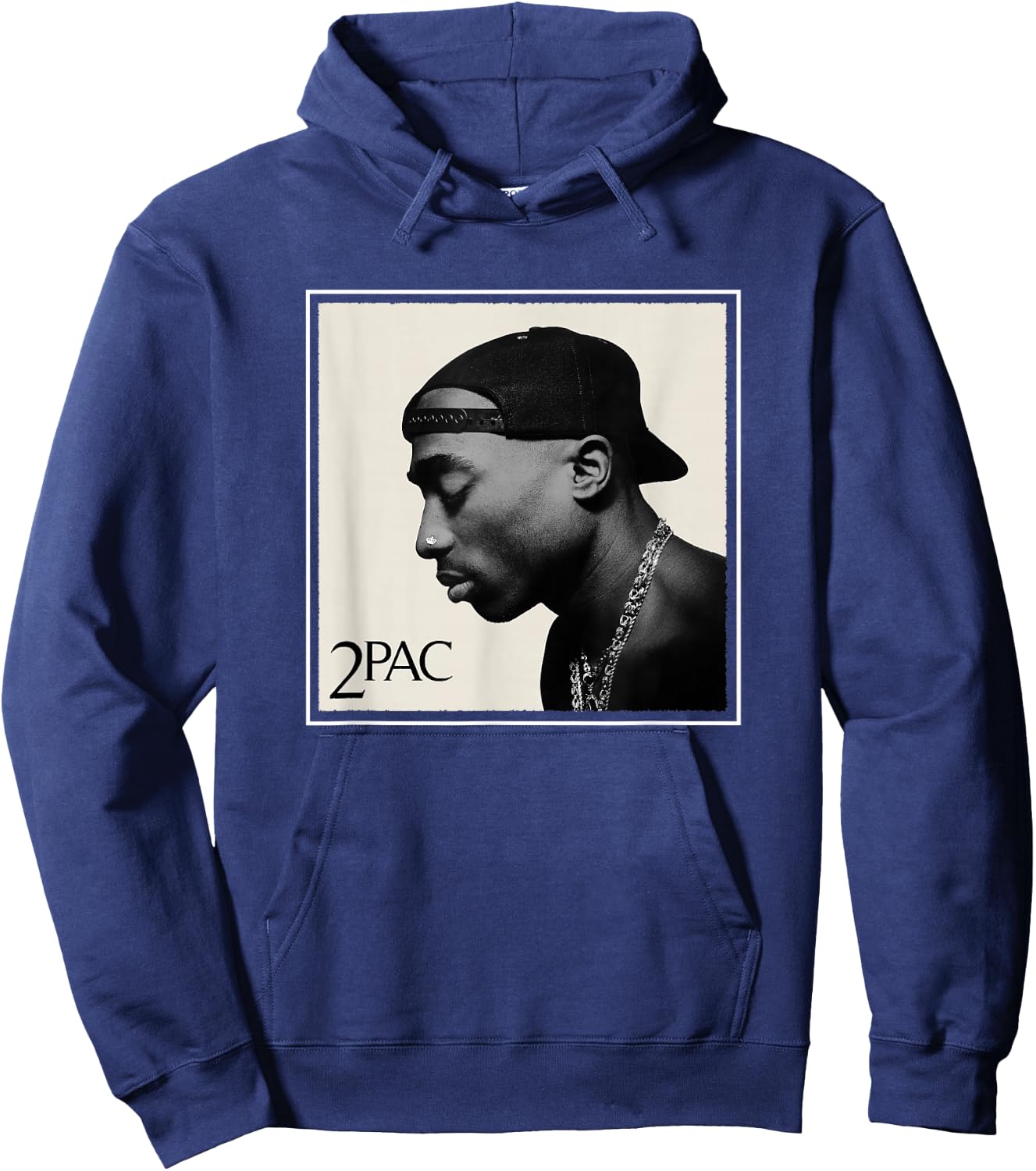 Official Tupac Shakur Photo , gray Hoodie - Hoodie | Navy
