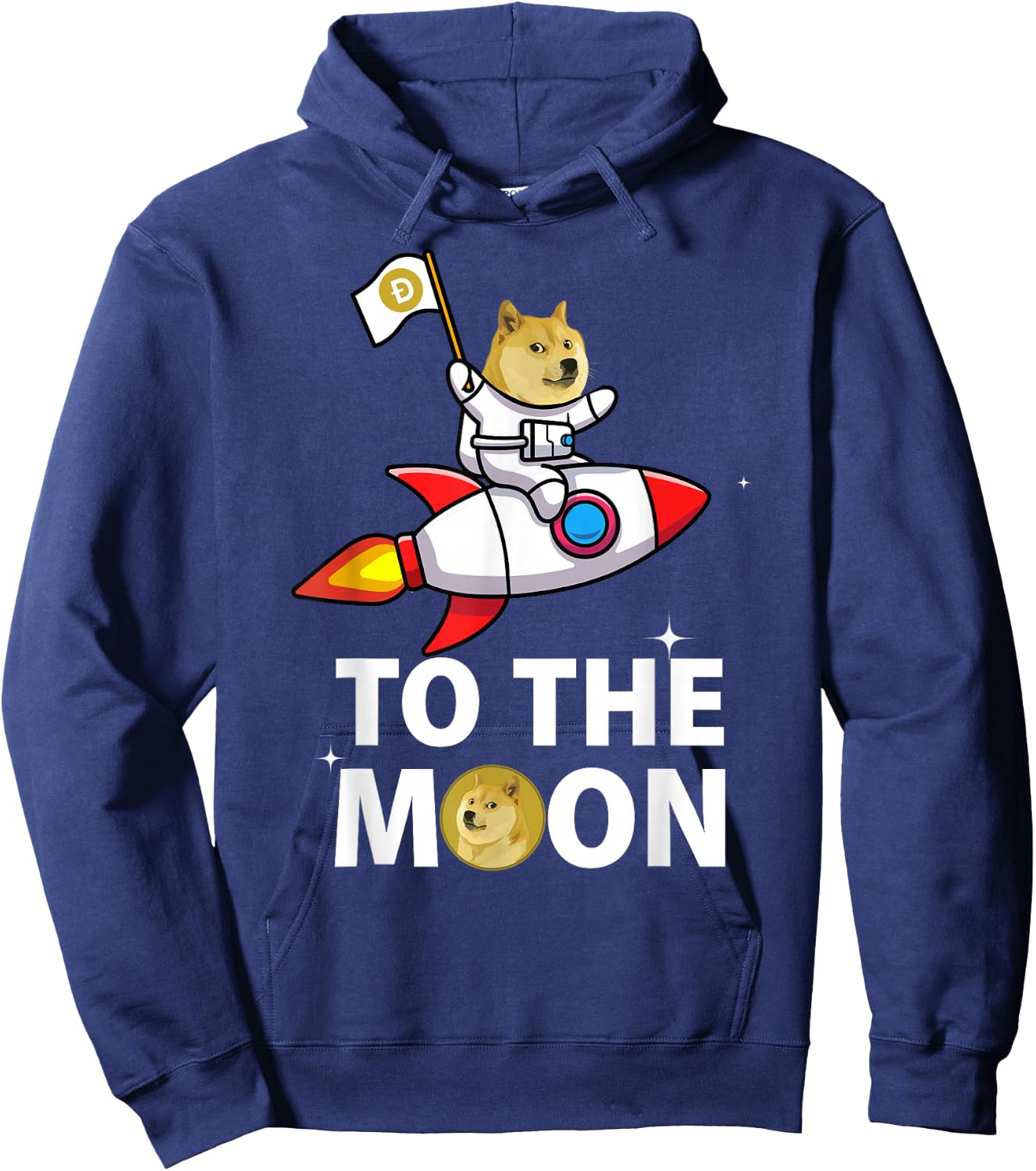 Funny Dogecoin to the Moon , Space Suite DOGE Coin Hoodie - Hoodie | Navy
