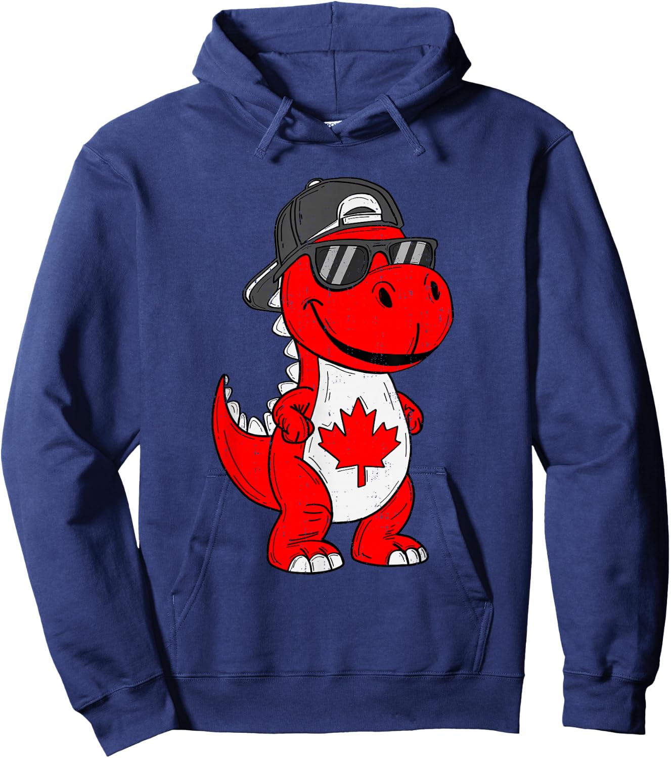 Canadian Dinosaur Trex Maple Leaf Canada Boy Kids Toddler Hoodie - Hoodie | Navy