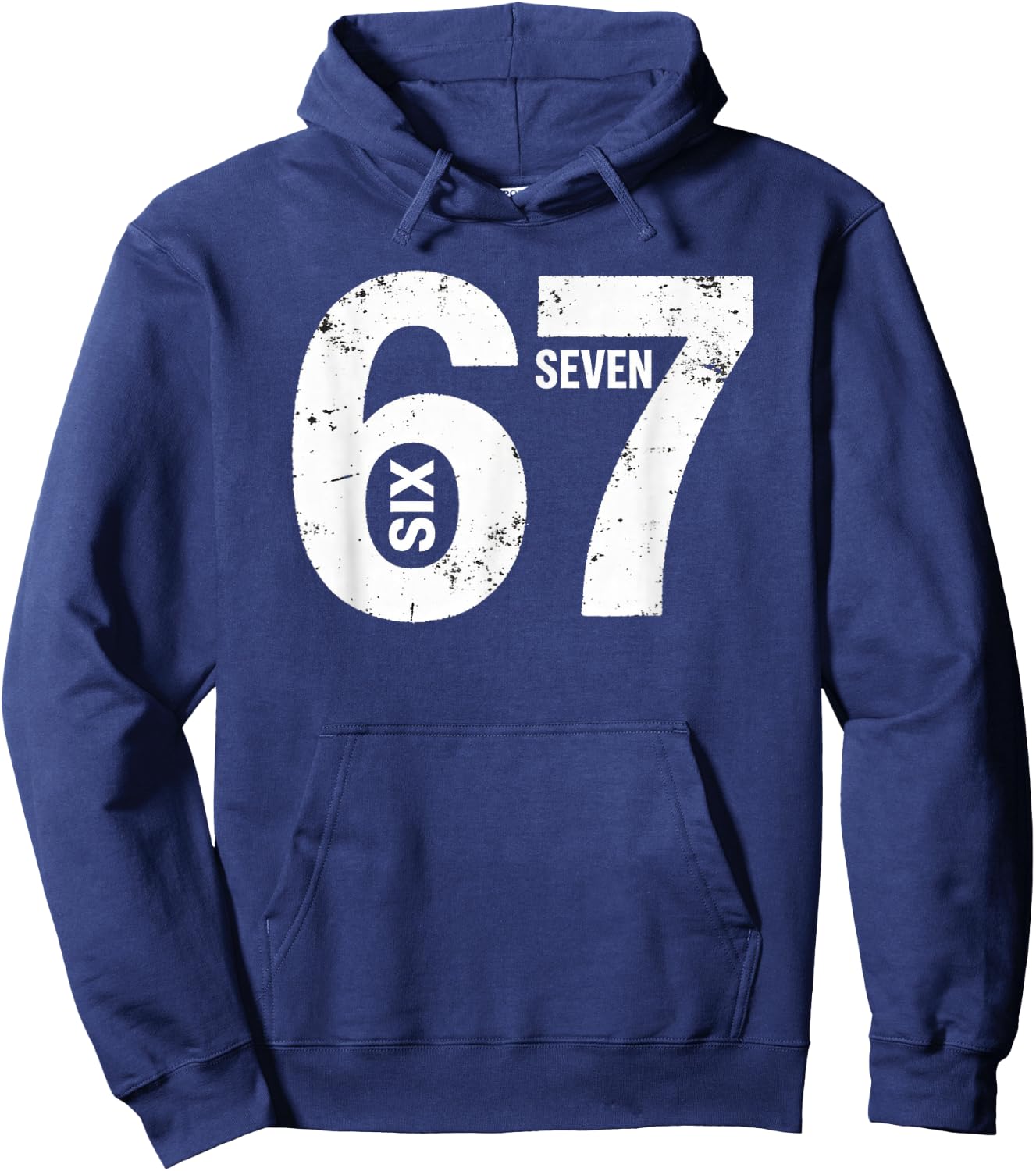 Kids Meme 6 7 Six Seven Vintage Trendmeme Hoodie - Hoodie | Navy