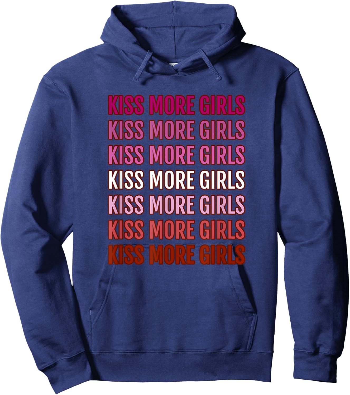 Kiss More Girls Hoodie - Hoodie | Navy