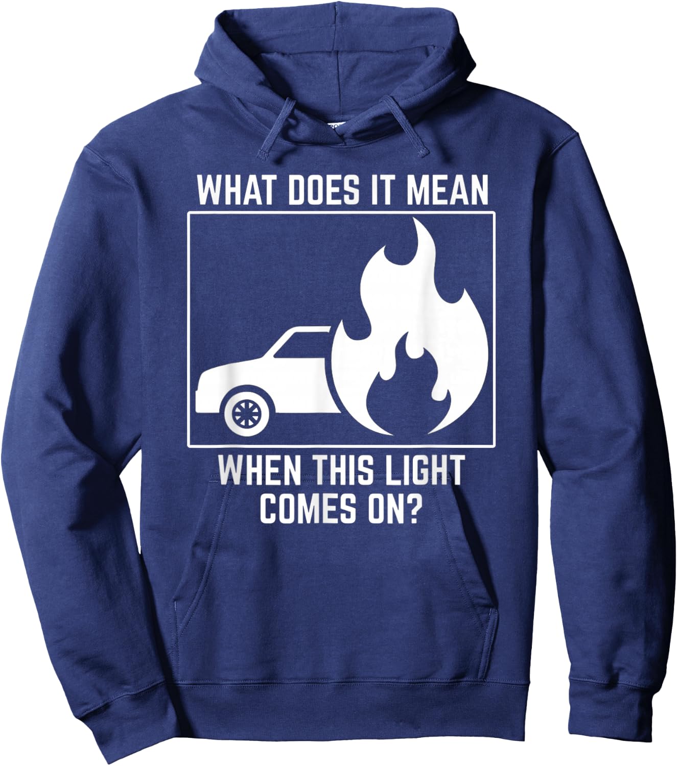 Down Car On Fire Men Women Funny Meme Automobile Broken Hoodie - Hoodie | Navy