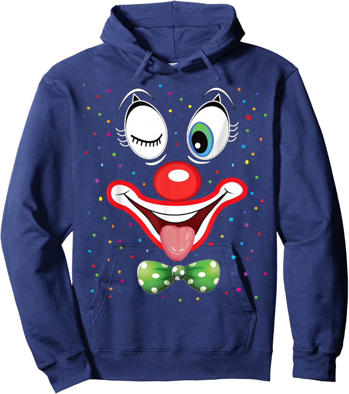Carnival Costume Fancy Dress Costume Funny Clown Confetti , black Hoodie - Hoodie | Navy