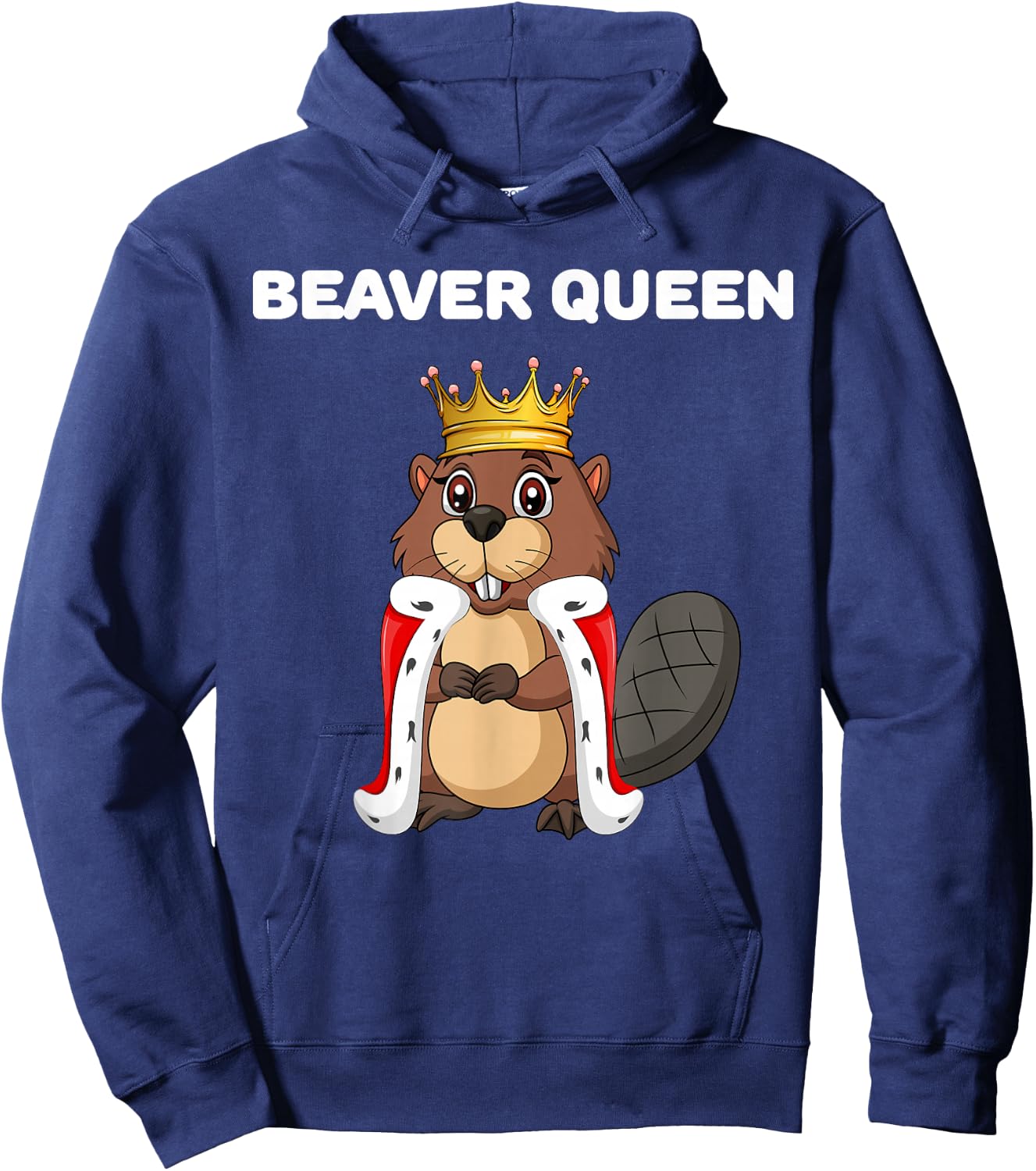 Beaver Queen | Beaver Design | Girls Beaver Hoodie - Hoodie | Navy