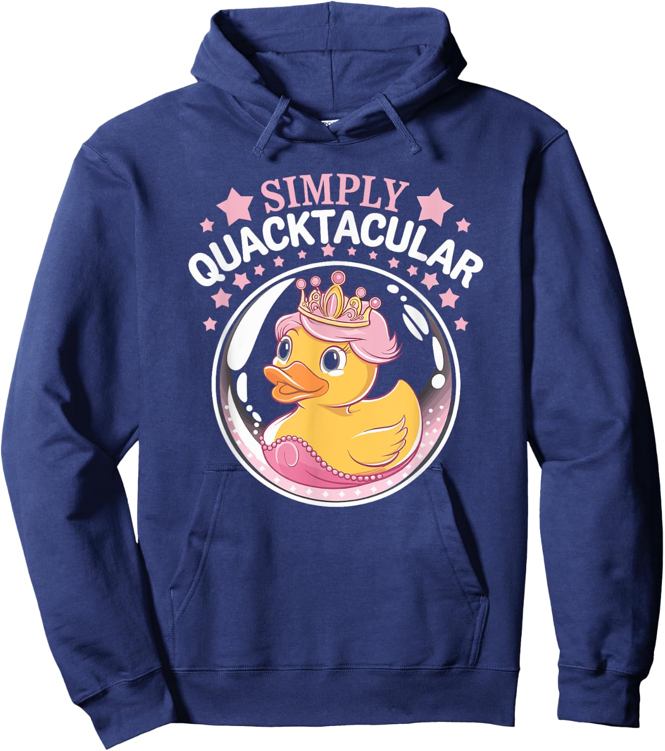 Rubber Duck Princess, Simply Quacktacular, Girls Duck Lover Hoodie - Hoodie | Navy
