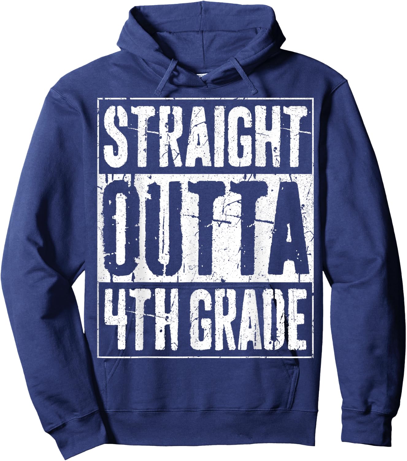 Straight Outta 4th Grade Shirt Fourth Grade Graduation Hoodie - Hoodie | Navy