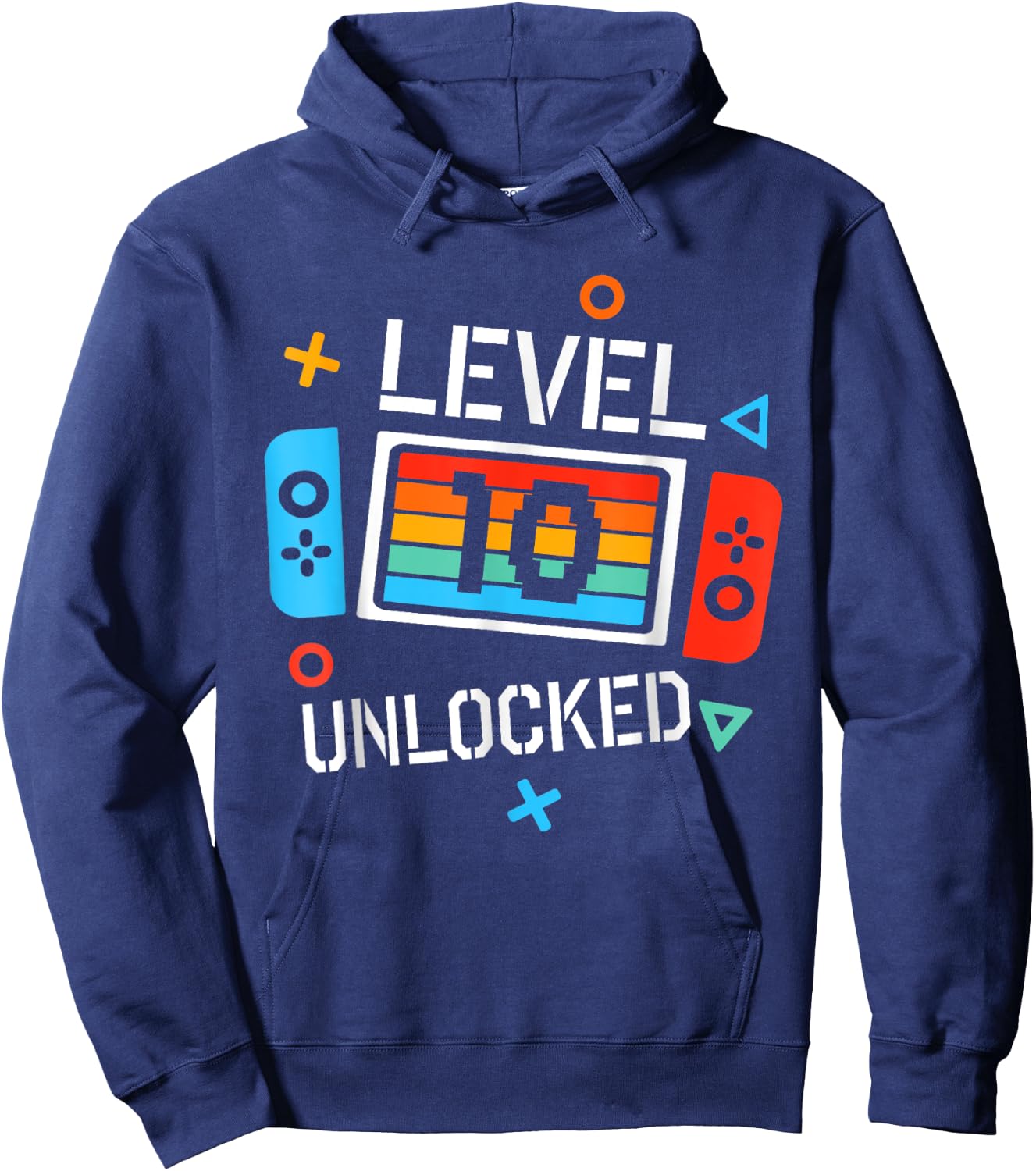 10 Year Old Level Unlocked Shirt 10th Birthday B-day Hoodie - Hoodie | Navy