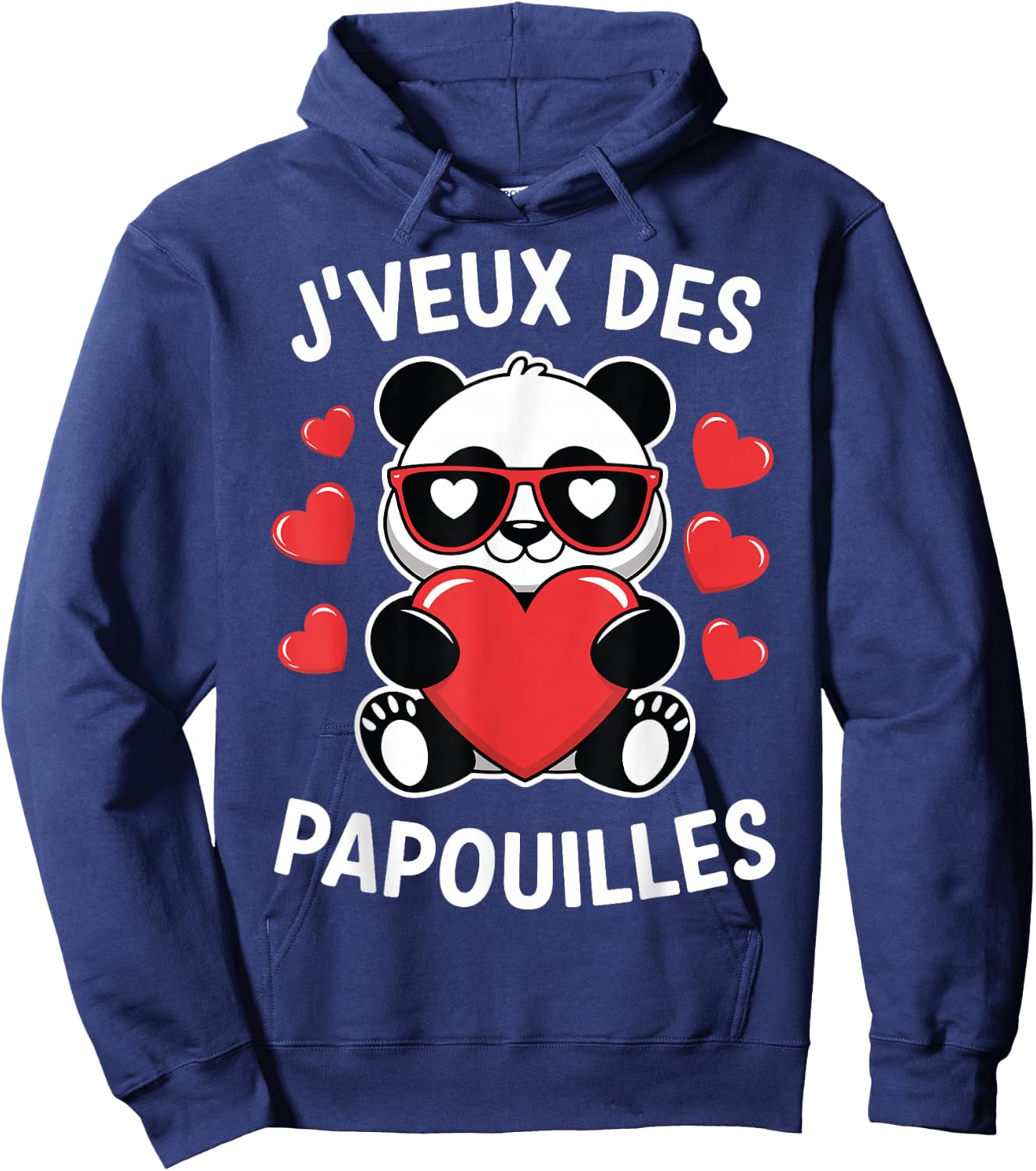 I Want Papouilles Love Couple Humor Valentine's Day , Black, S Hoodie - Hoodie | Navy