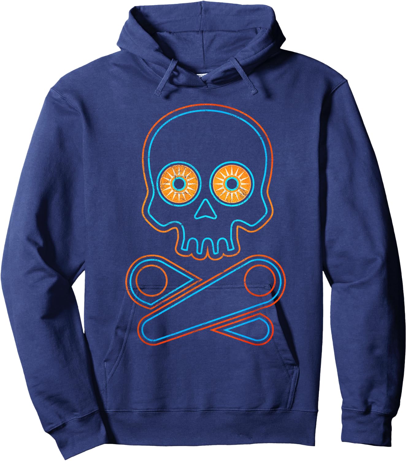 Classic Retro Pinball Design - Pinball Skull Halloween Gift Hoodie - Hoodie | Navy