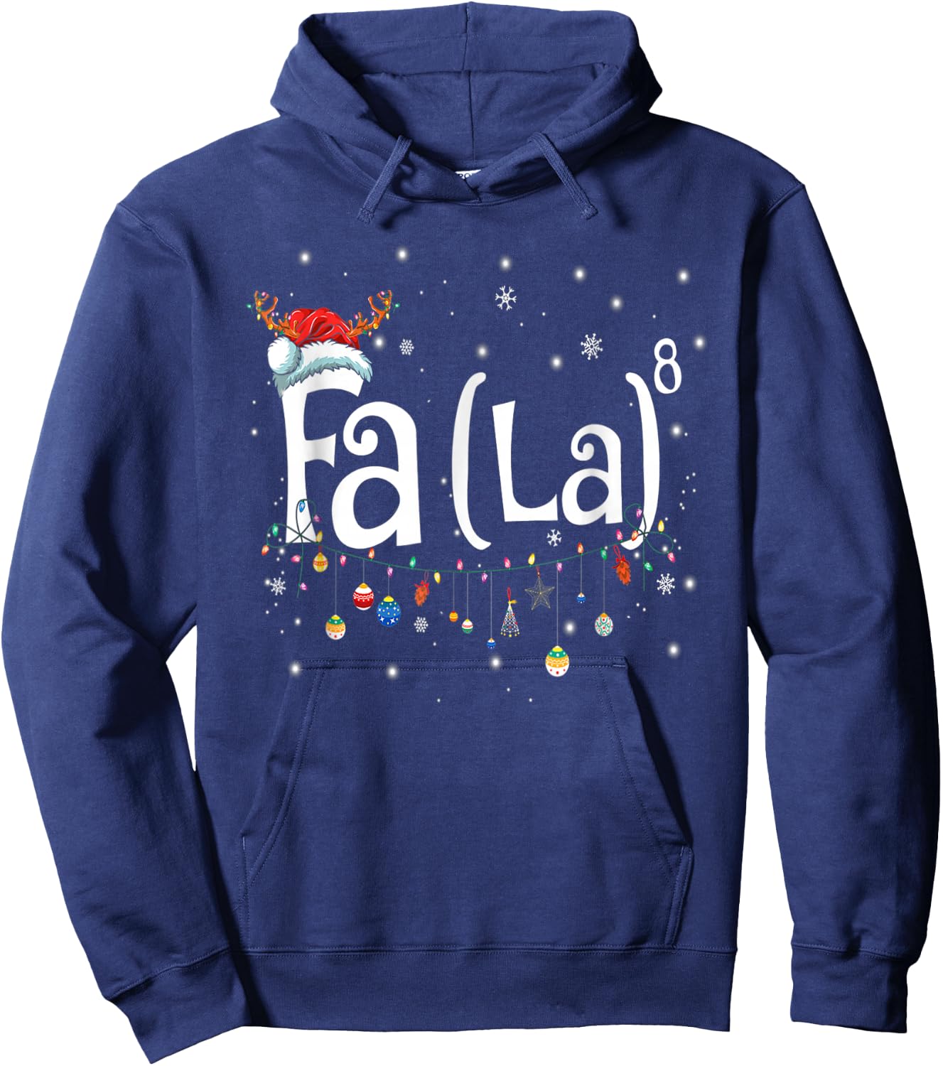 Fa (La)8 Funny Christmas Santa Fa La Math Gift Hoodie - Hoodie | Navy
