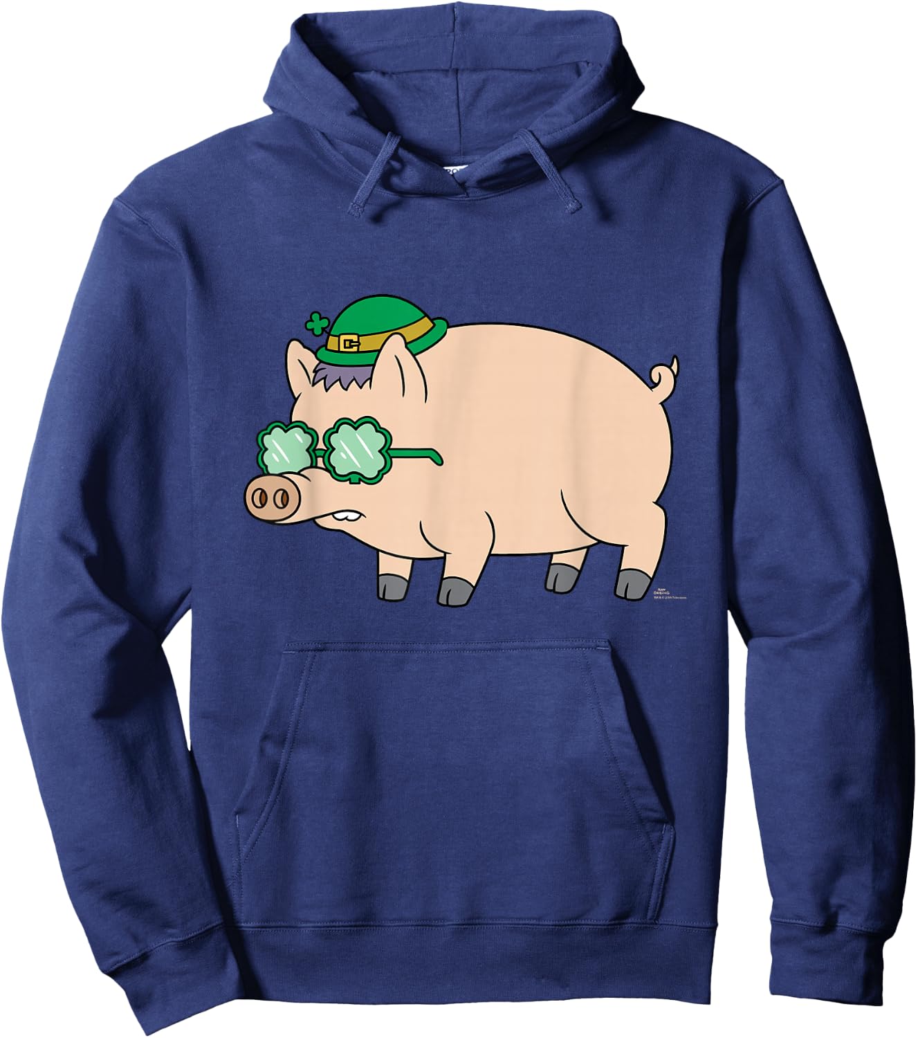 NEW The Simpsons St Patrick's Day Plopper Pig in Green Funny Hoodie - Hoodie | Navy