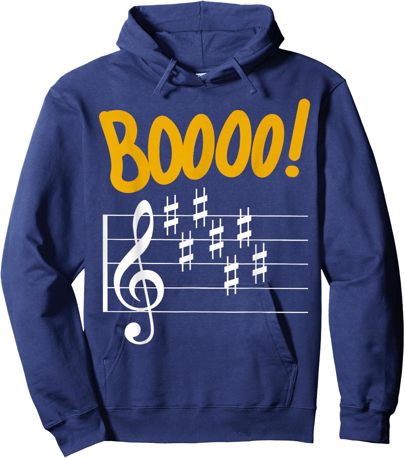 Scary Key Signature Boo Music Halloween Musician Teacher Hoodie - Hoodie | Navy