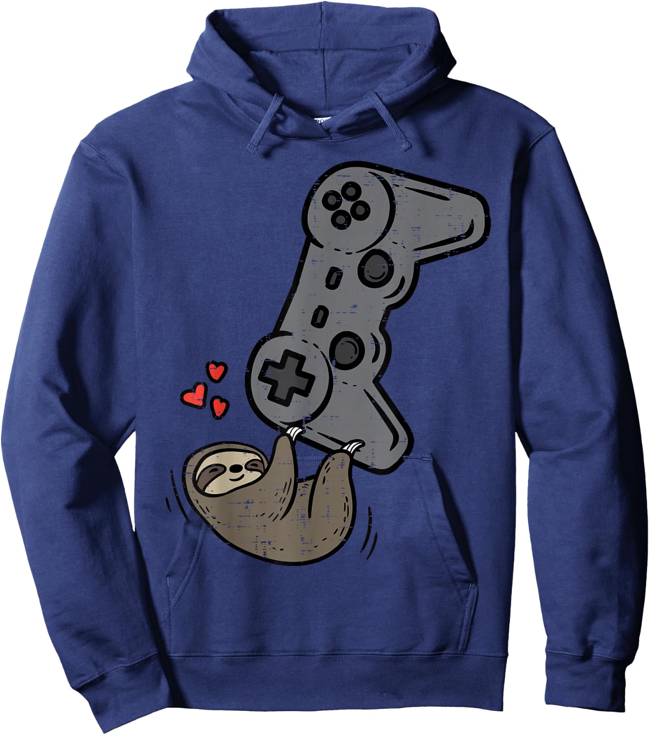 Sloth Gamer Cute Lazy Gaming Boys Kids Toddler Youth Men Hoodie - Hoodie | Navy
