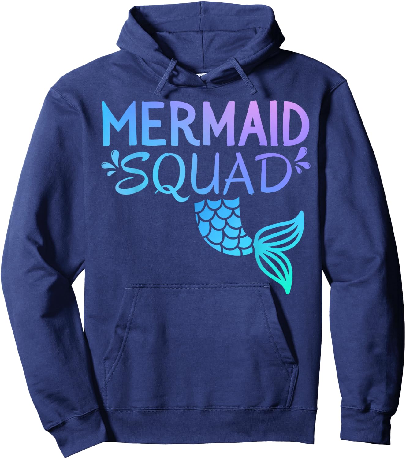 Mermaid Squad Birthday Kids Girl Women Matching Family Party Hoodie - Hoodie | Navy