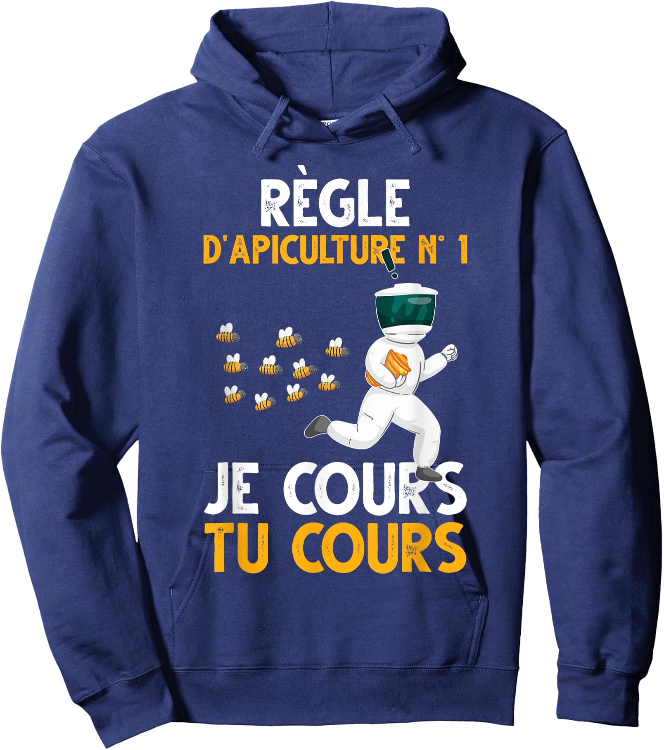Beekeeper Beekeeping Rule N 1 I Cours Tu Cours Bee , Black, S Hoodie - Hoodie | Navy